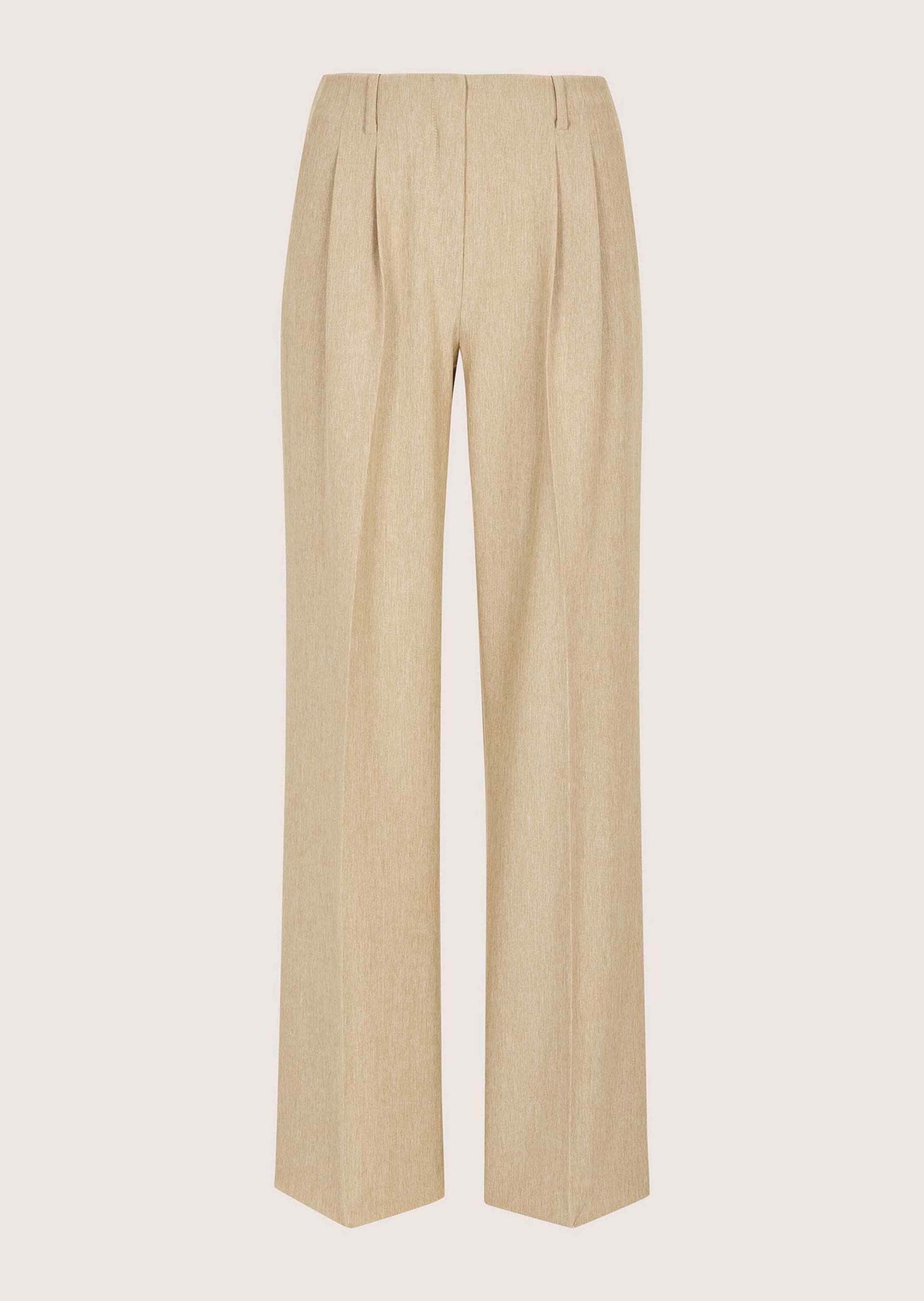 MADELEINE Stoffhose "Bundfaltenhose Sommerhose mit Bügelfalten" Bundfaltenhose mit weitem Bein