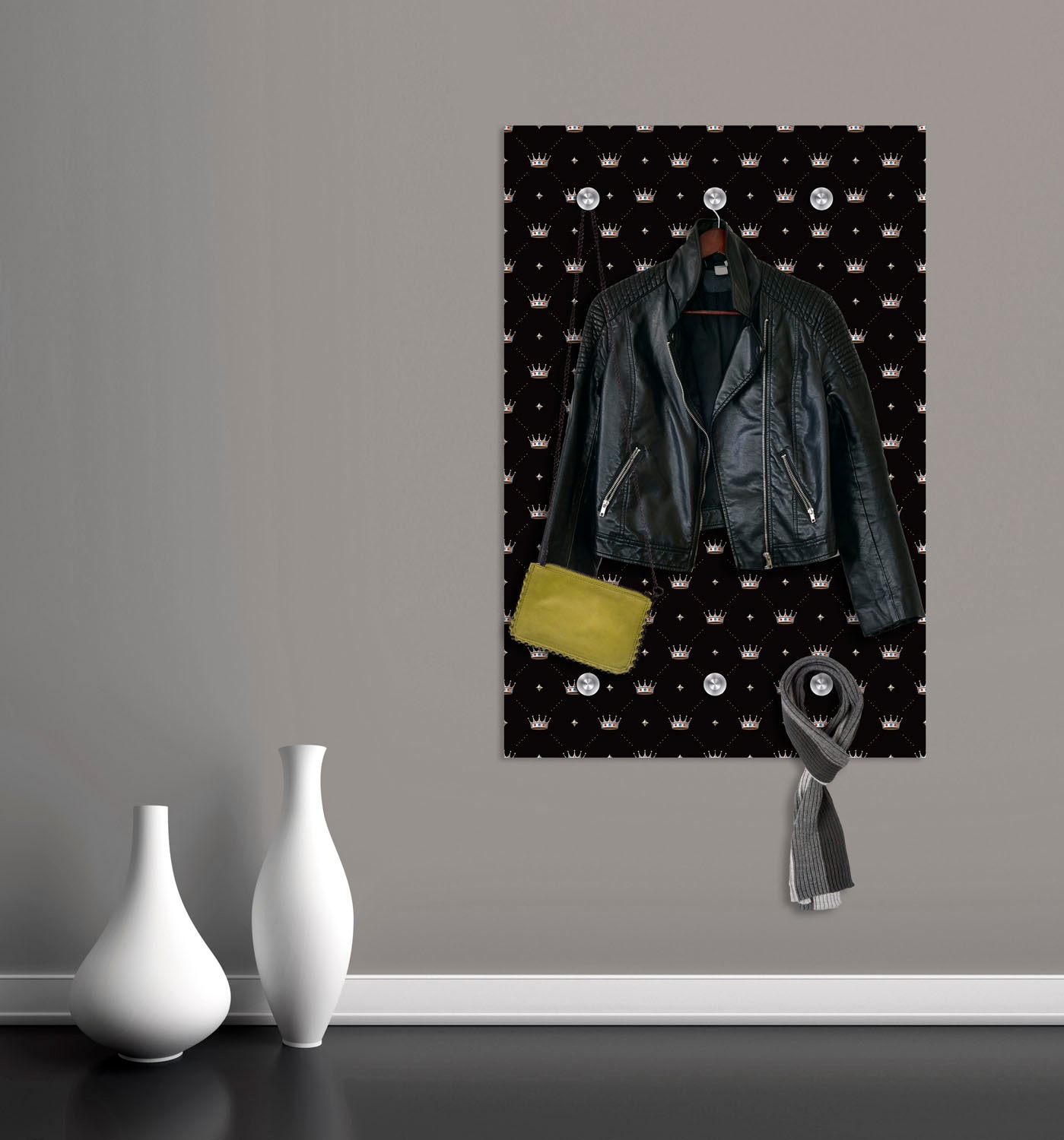 queence Garderobenleiste »Kronen«, mit 6 Haken, 80 x 120 cm