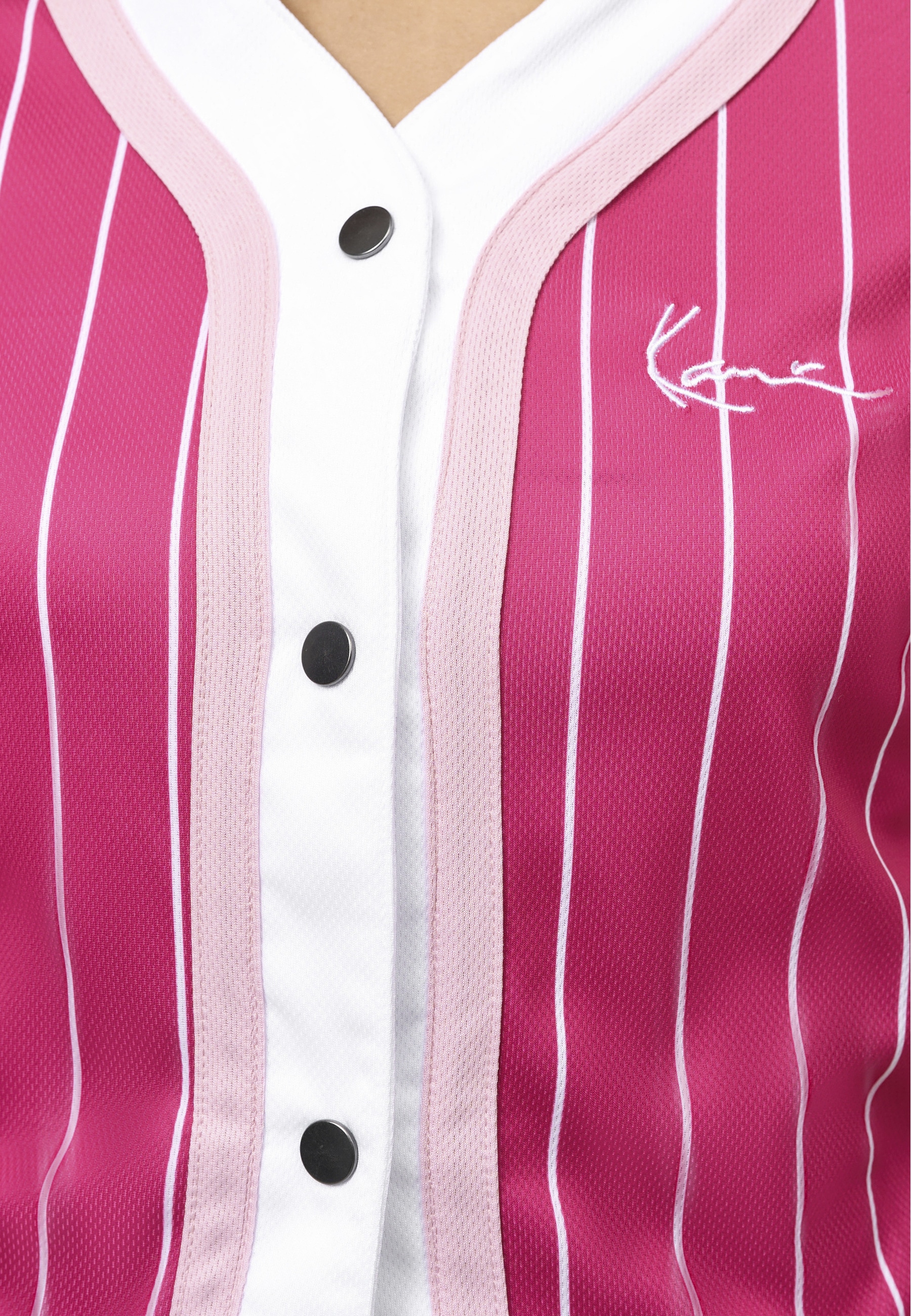 Karl Kani Kurzarmshirt »Karl Kani Chest Signature Pinstripe Short Baseball Shirt« 1 Stk.