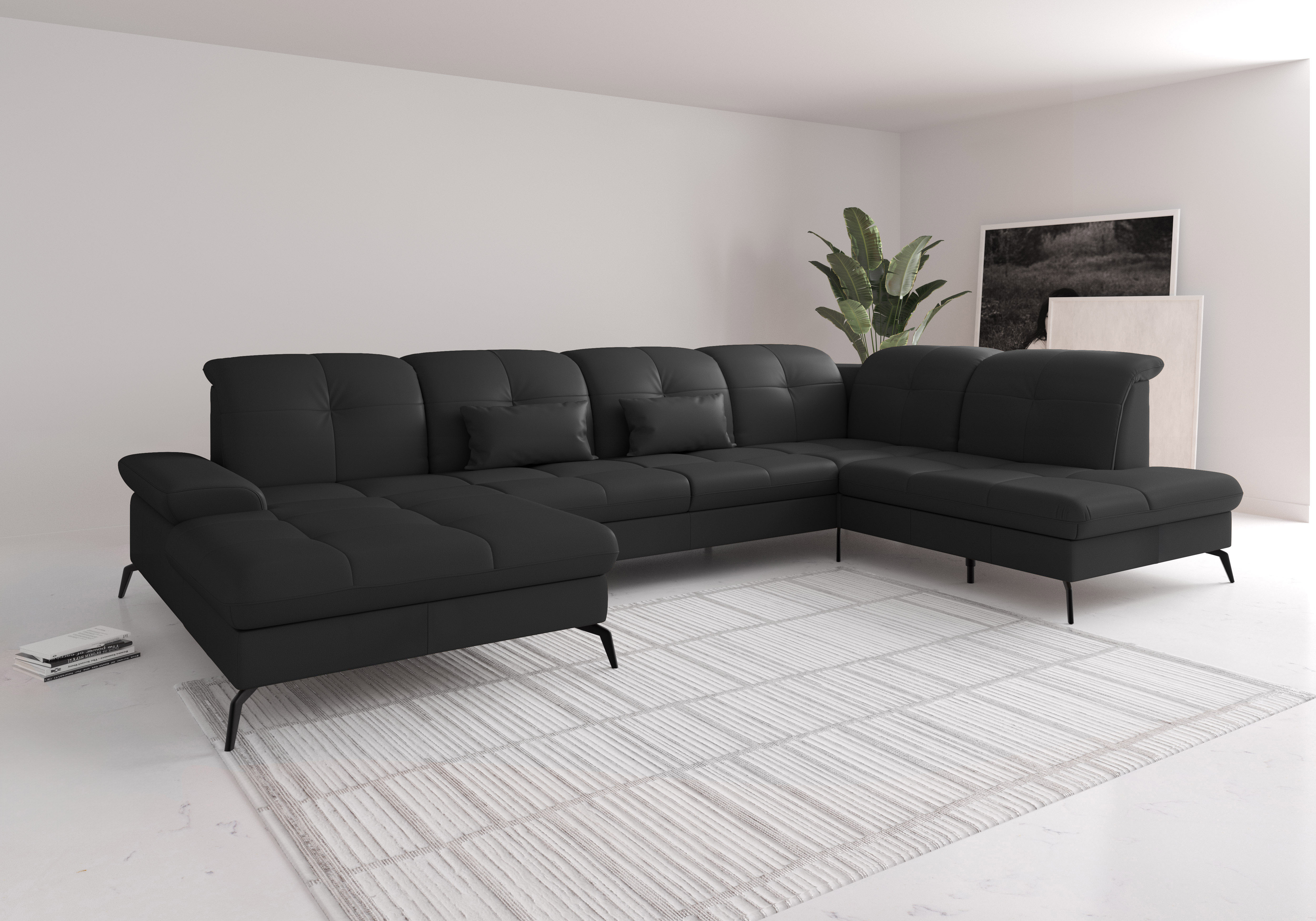 sit&more Wohnlandschaft "Amica, U-Form, inkl. Sitztiefenverstellung und Armteilverstellung" wahlweise mit Kopfteilverstellung, Schlaffunktion und Bettkasten