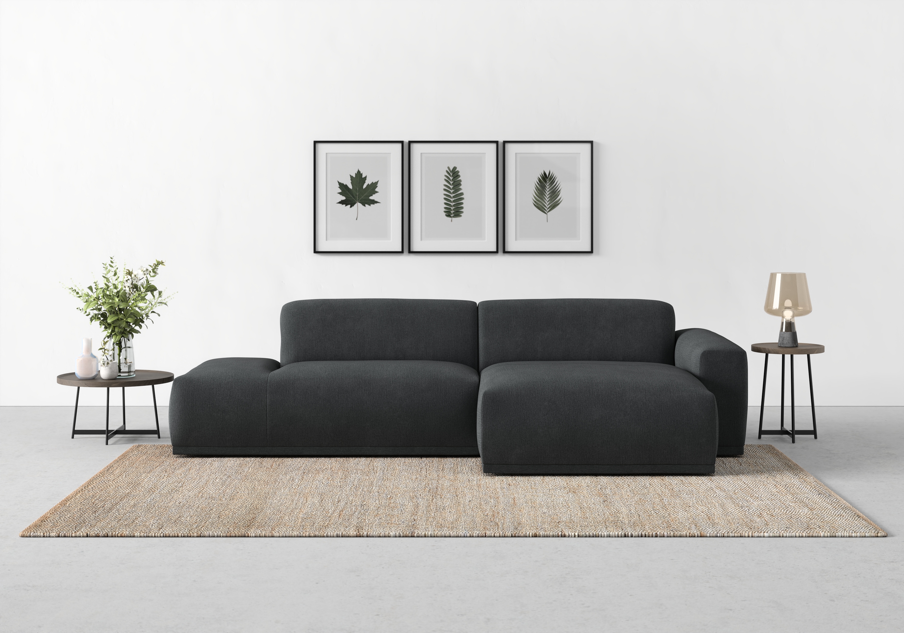 TRENDMANUFAKTUR Ecksofa "Braga, mit hochwertigem Kaltschaum, L-Form, Japandi-Design" modernes Sofa, Couch mit hohem Sitzkomfort, 275/72/160 cm (B/H/T)