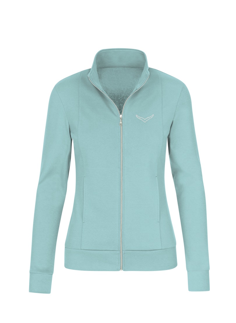 Trigema Sweatjacke "TRIGEMA Jacke veredelt mit Kristallsteinen" 1 Stk. günstig online kaufen