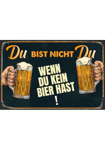 queence Metallbild »Bier Spruch Stahlschild Bl...