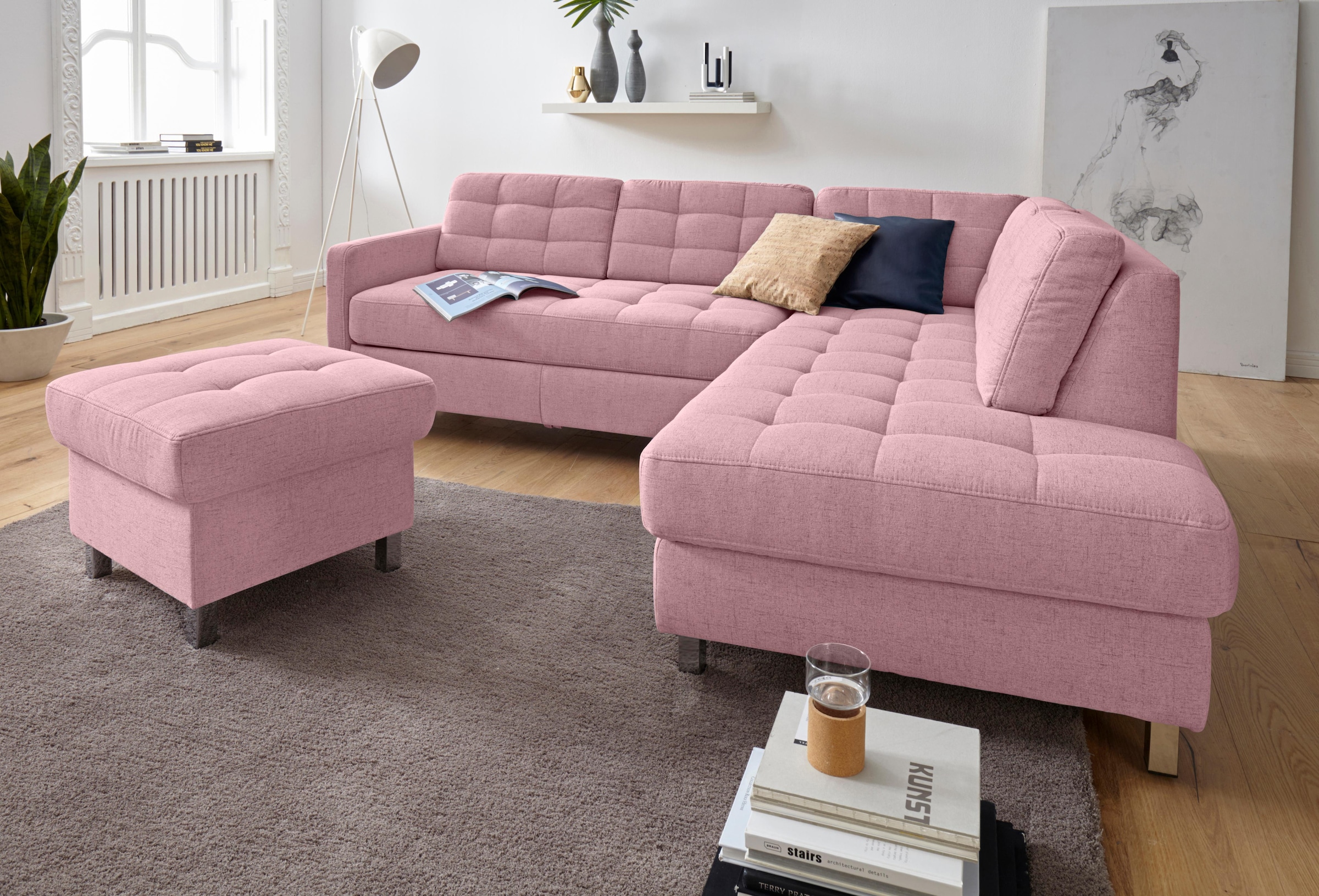 sit&more Ecksofa "Picasso L-Form" wahlweise mit Schlaffunktion und Bettkasten