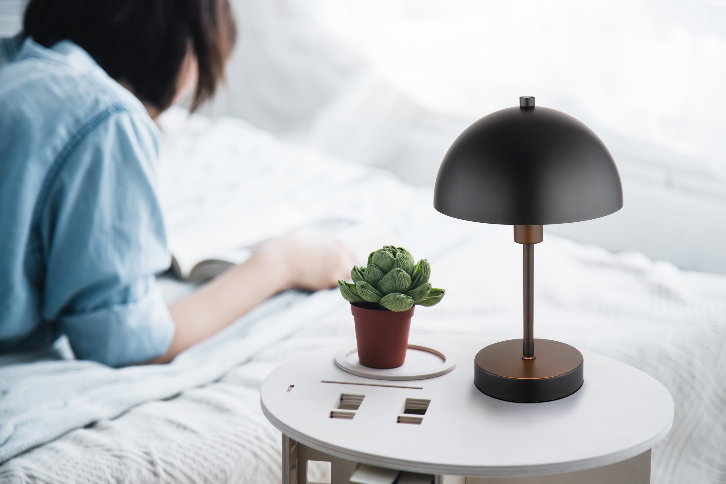 GLOBO LIGHTING Tischleuchte »ATOMA I« E14 1 Stk. Tischlampe Nachttischlampe Deko-Tischleuchte Schlafzimmer