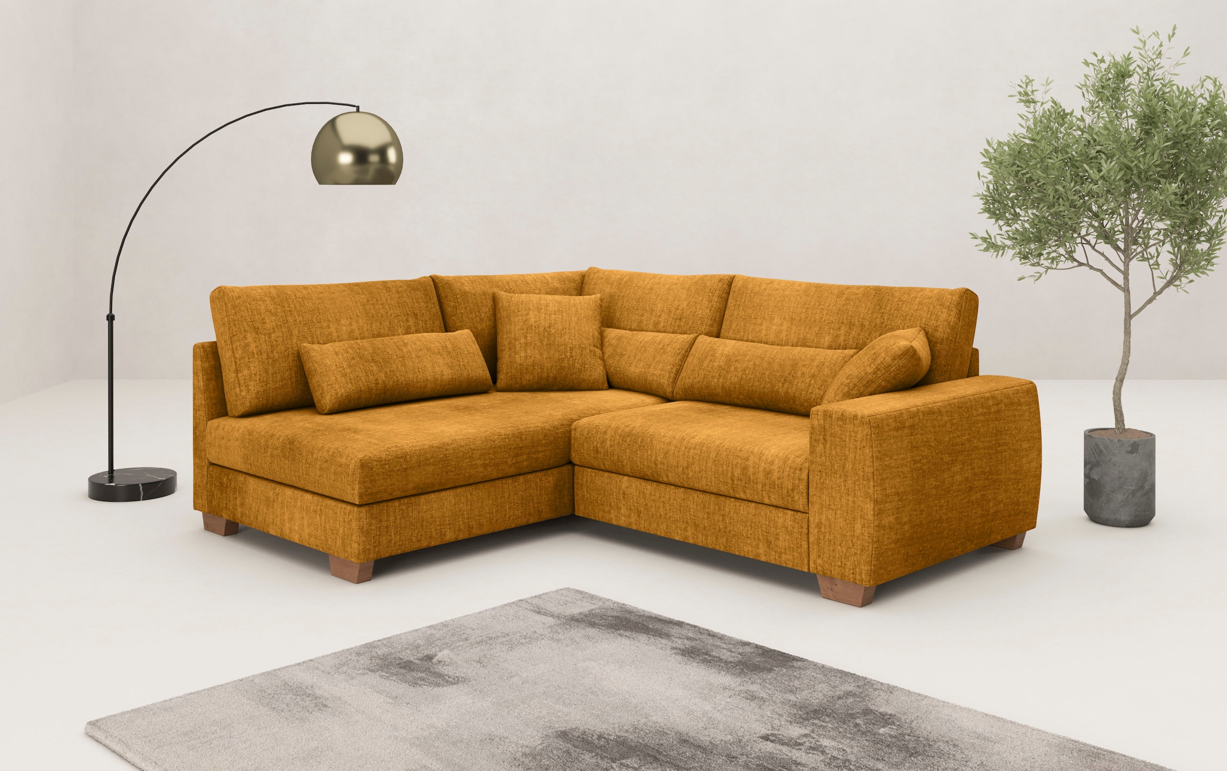 Mr. Couch Ecksofa "Helena L-Form", Mit Federkern, wahlweise mit Bettfunktio günstig online kaufen