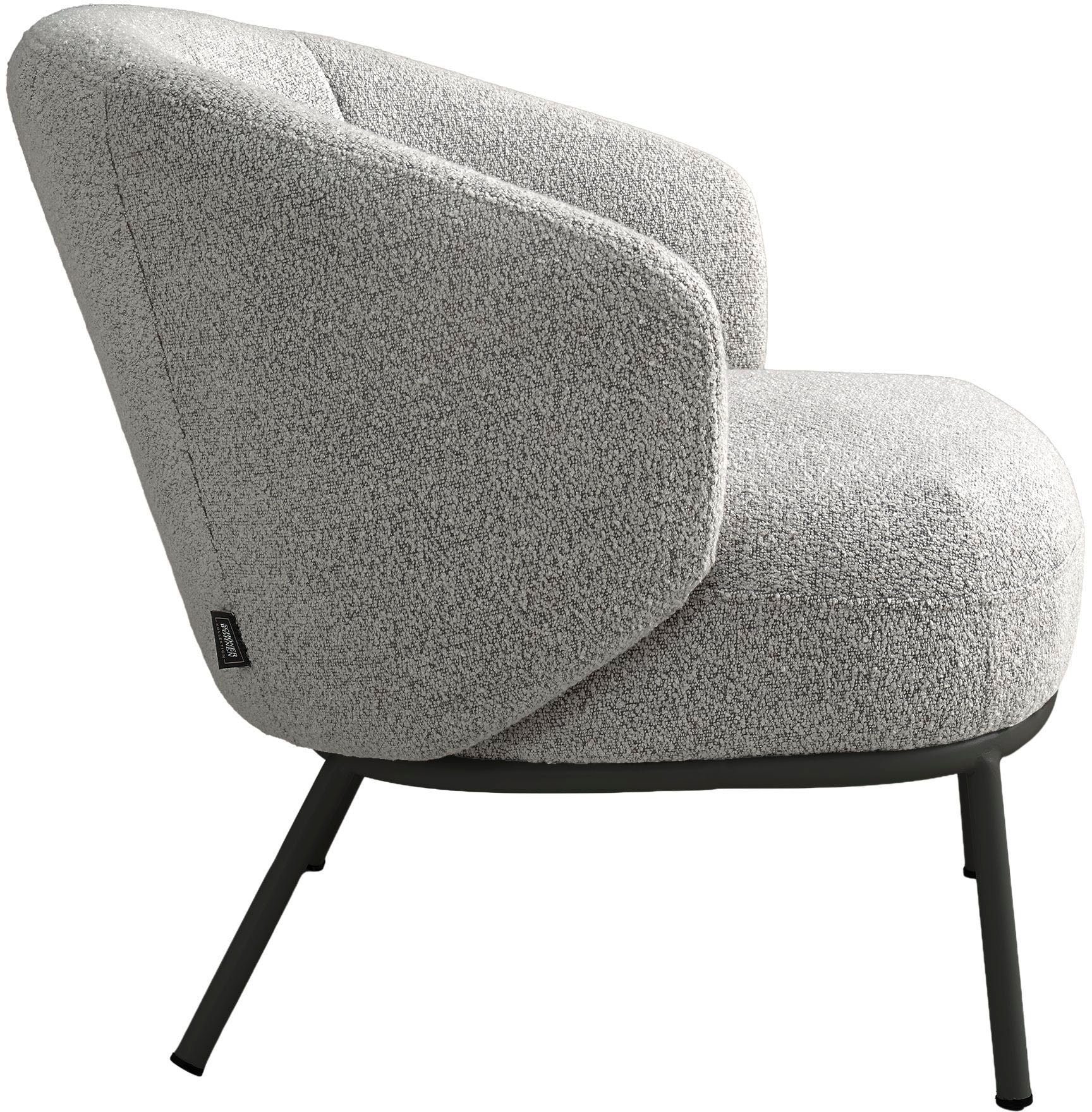 SCHÖNER WOHNEN-Kollektion Loungesessel »SELVIK« 1 Stk. tlg. mit Taschenfederkern, Bezug Bouclé, Untergestell pulverbeschichtet