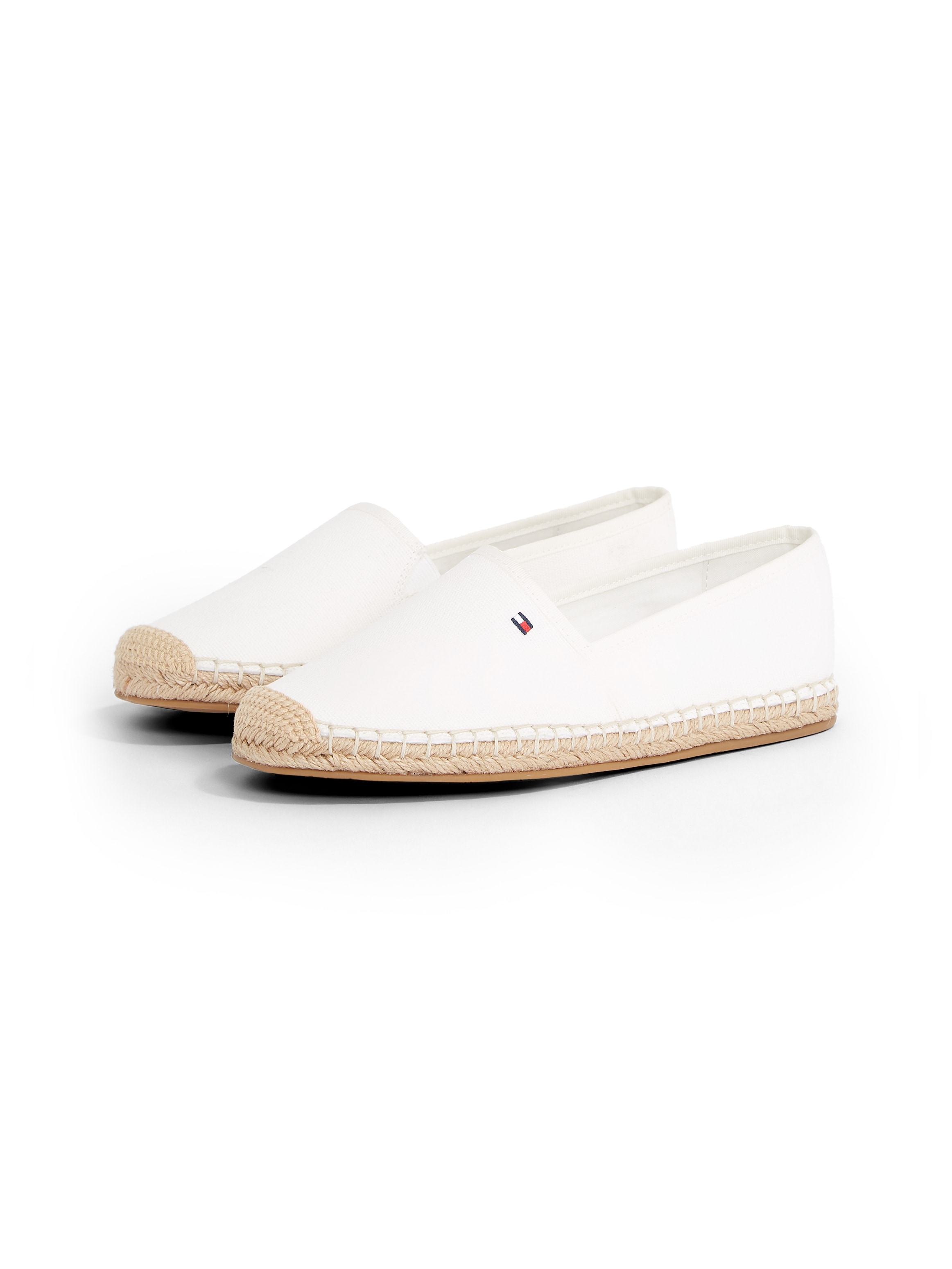 Tommy Hilfiger Espadrille "FLAG CANVAS ESPADRILLE",Slipper, Flats, Bequemschuh, Jutebezug und Ziernähten, schmale Form