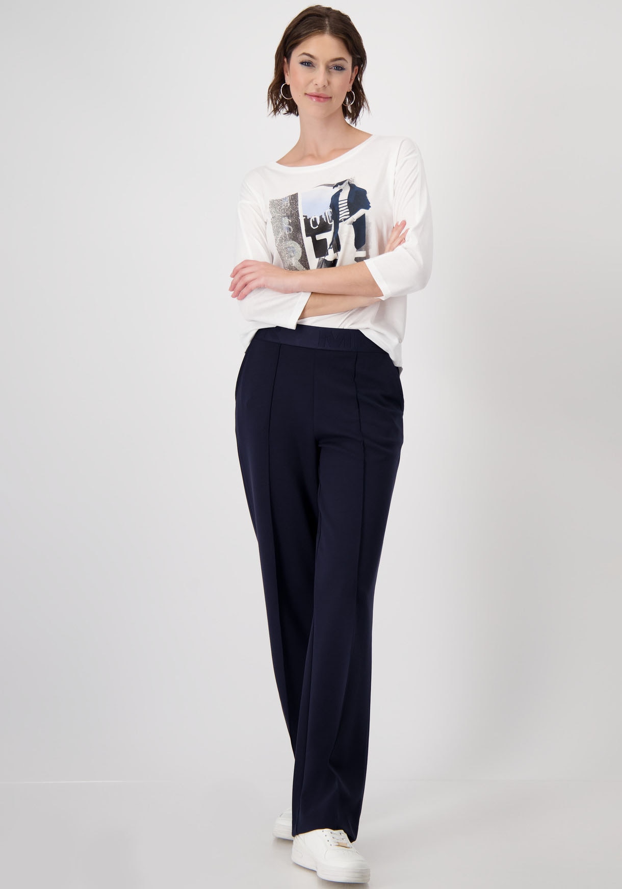 Monari Rundhalsshirt, mit Frontprint