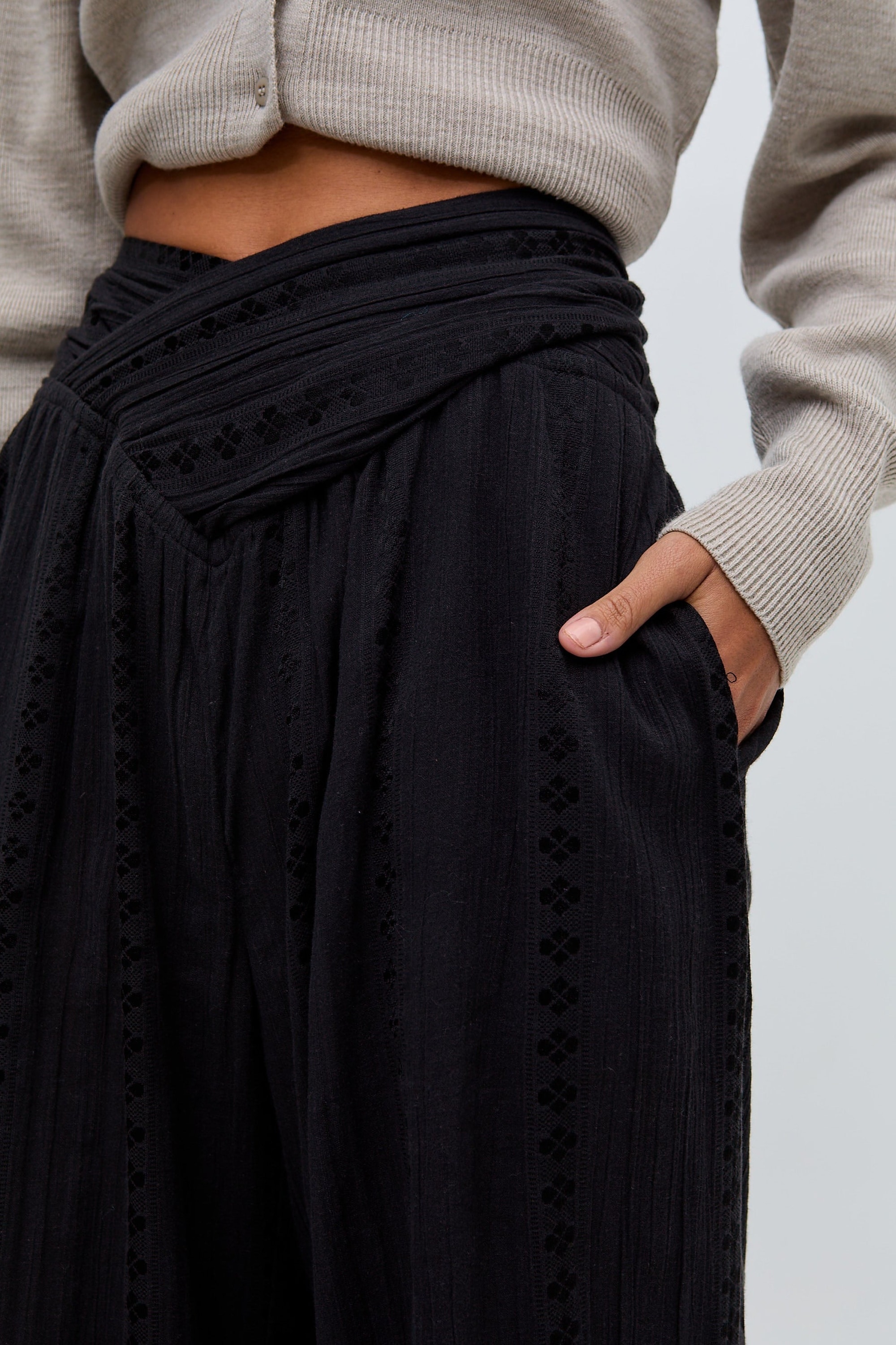 RAFFYA Jerseyhose »Farrah Wide Leg Jacquard Trouser Damen«