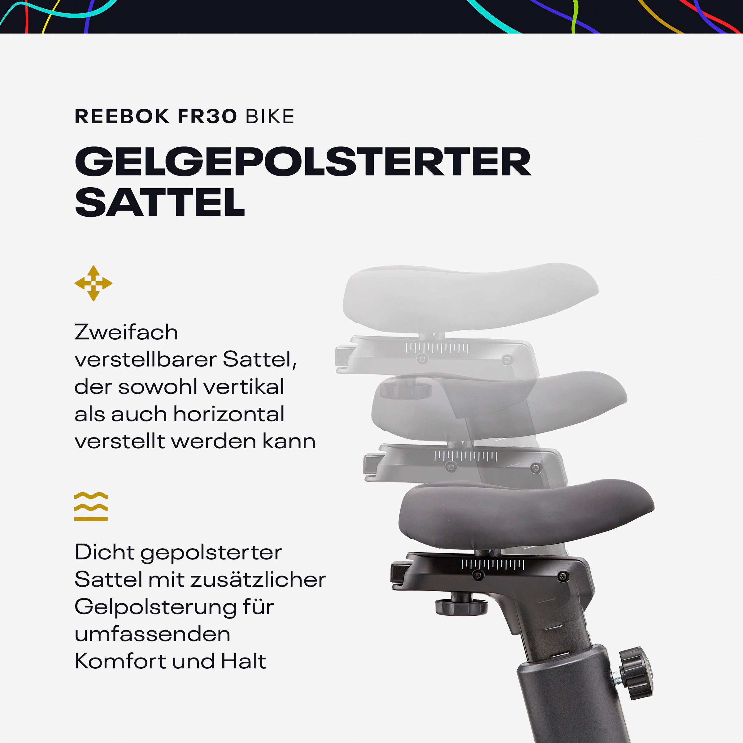 Reebok Ergometer »FR30«, (mit Tablet-Halterung), Schwungmasse ca. 9 kg, 32 Widerstandsstufen