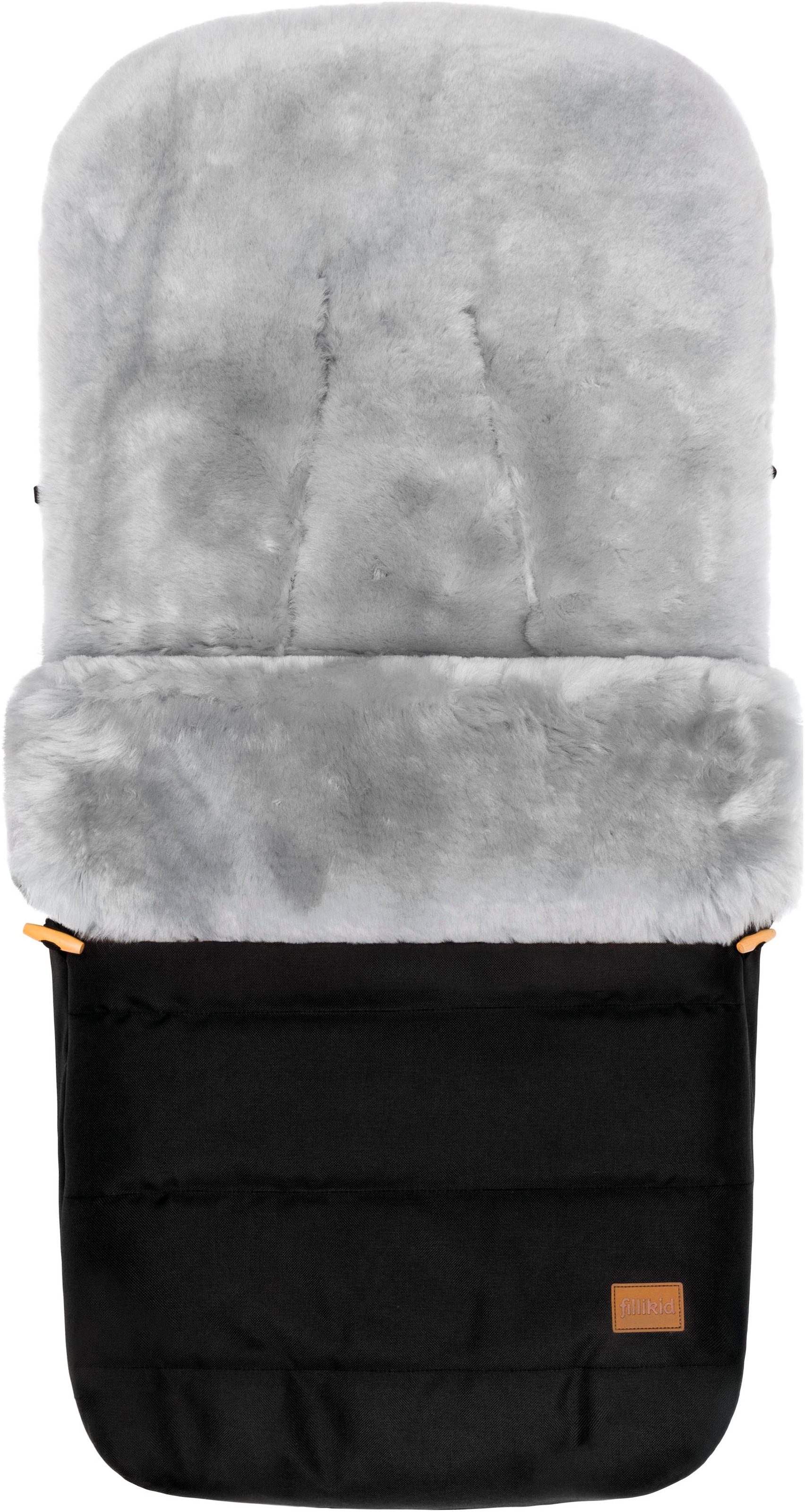 FILLIKID Kinder Fußsack "Bernina Alpina, schwarz, Lammfell grau, Winterfußsack", schwarz, Lammfell, Polyester, Fußsäcke