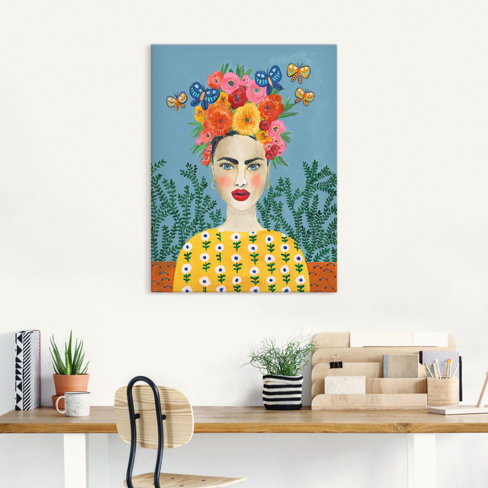 Artland Leinwandbild "Frida-Kopfschmuck I" Bilder von Frauen 1 Stk. tlg. au günstig online kaufen