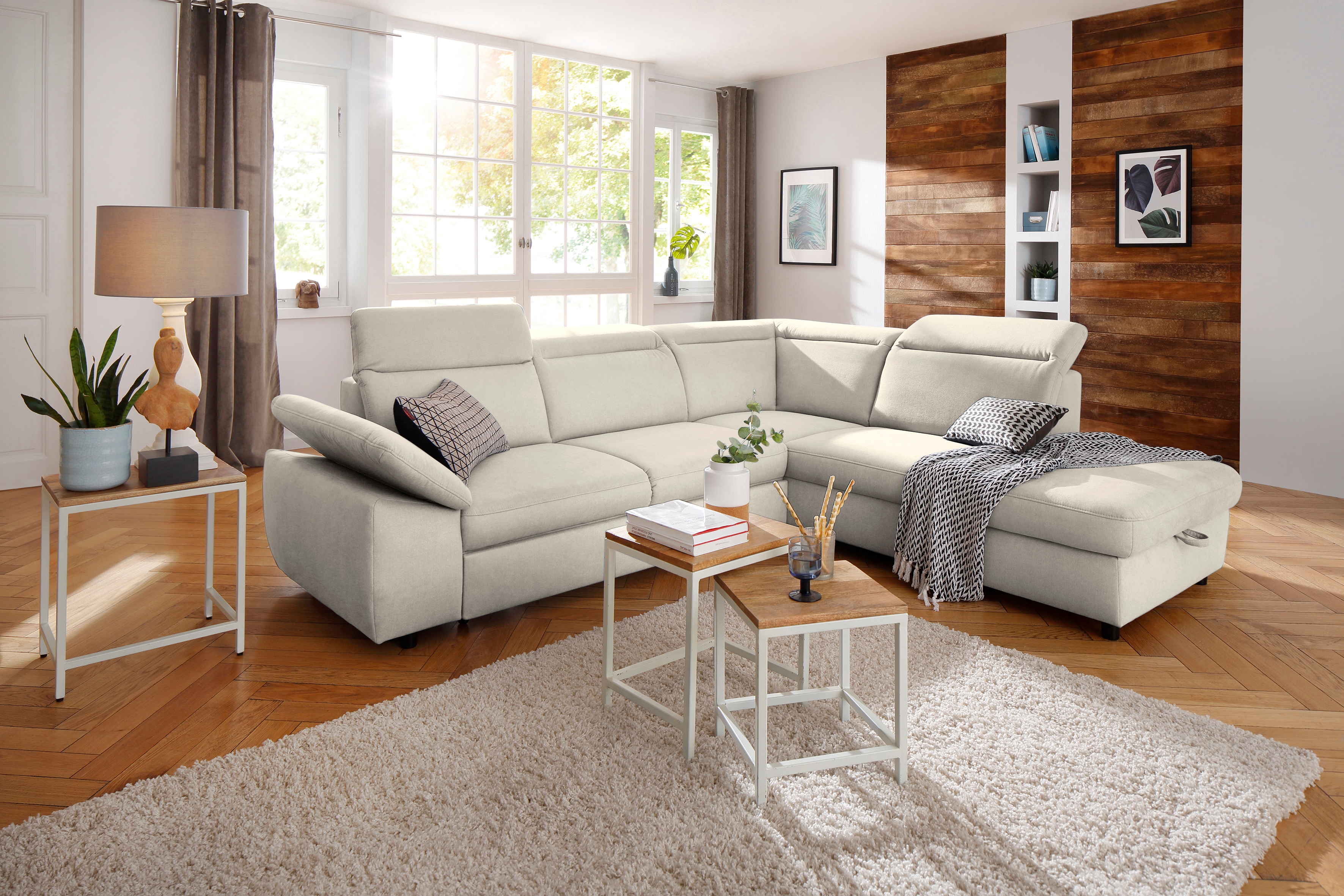 OTTO home Ecksofa "Mauritius L-Form" mit Ottomane, mit Kopfteil- und Armlehnverstellung
