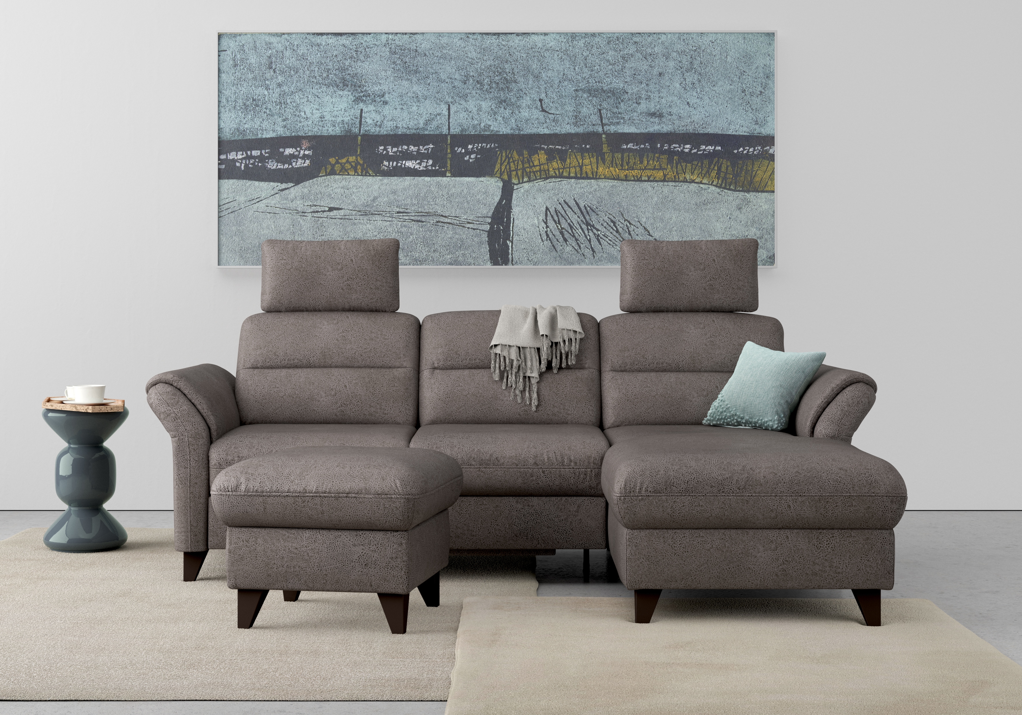 sit&more Ecksofa "Mellum L-Form" Federkern, optional Schlaffunktion, Bettkasten & Armteilfunktion