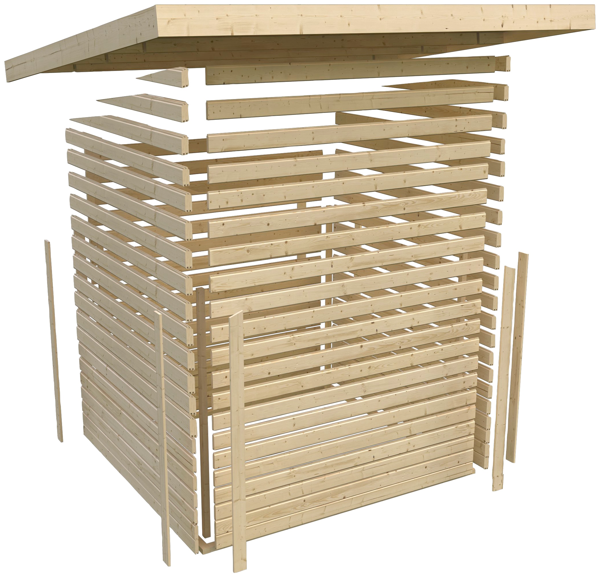 KONIFERA Gartenhaus »Perlsee 5« mit Anbaudach