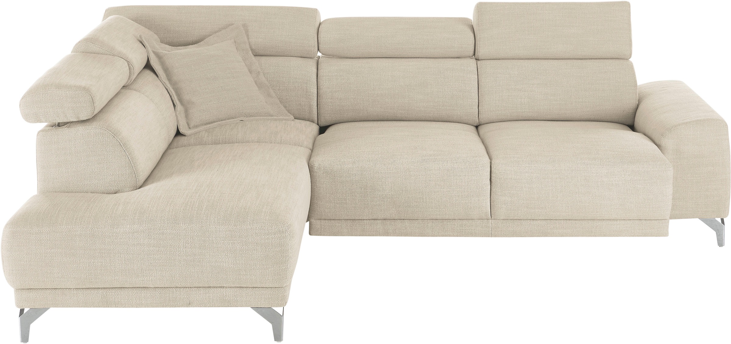 3C Candy Ecksofa »Greve Sofa immer mit manuelle Kopfteilverstellungen, modern, elegant«, wahlweise motorischer Sitzvorzug, bequem und zeitlos, L-Form