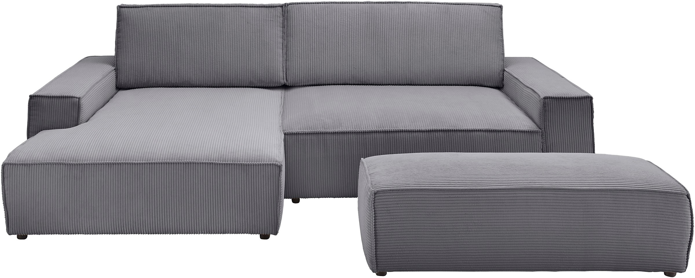 Home affaire Polsterecke »NEU: SHERWOOD XXL tief, L-Form mit Schlaffunktion, Big-Sofa mit Hocker«, (Set, 2 St.), stellbar zum Schlafsofa (Krokodilverbinder), Cord, Leinenoptik