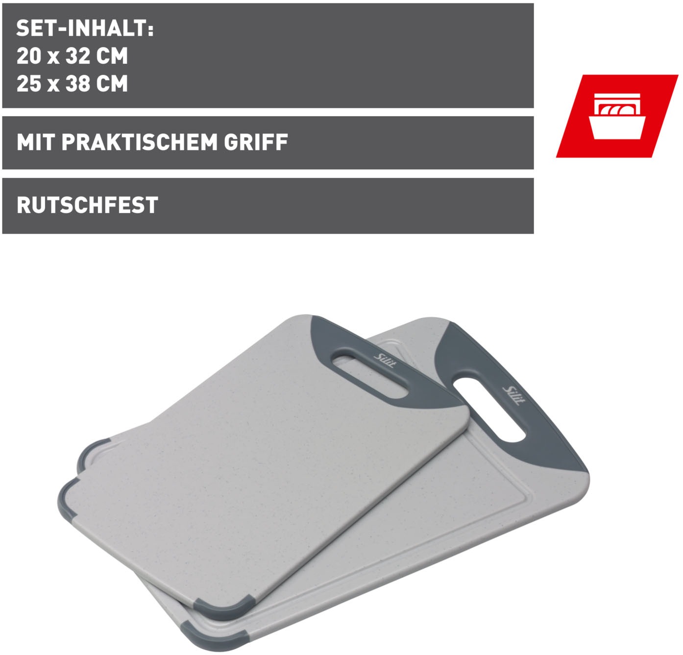 Silit Schneidebrett rutschfest, beidseitig nutzbar günstig online kaufen