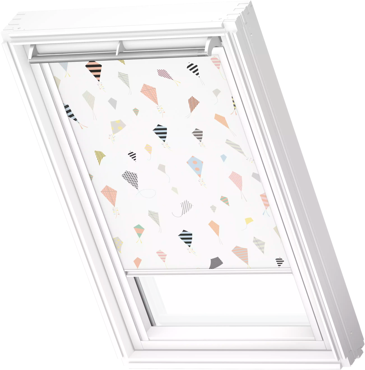 VELUX Verdunklungsrollo "DKL 4667SWL", MK08, stufenlos positionierbarkids drachen, weiß, Rollos, weiße Führungsschienen & Griffleiste