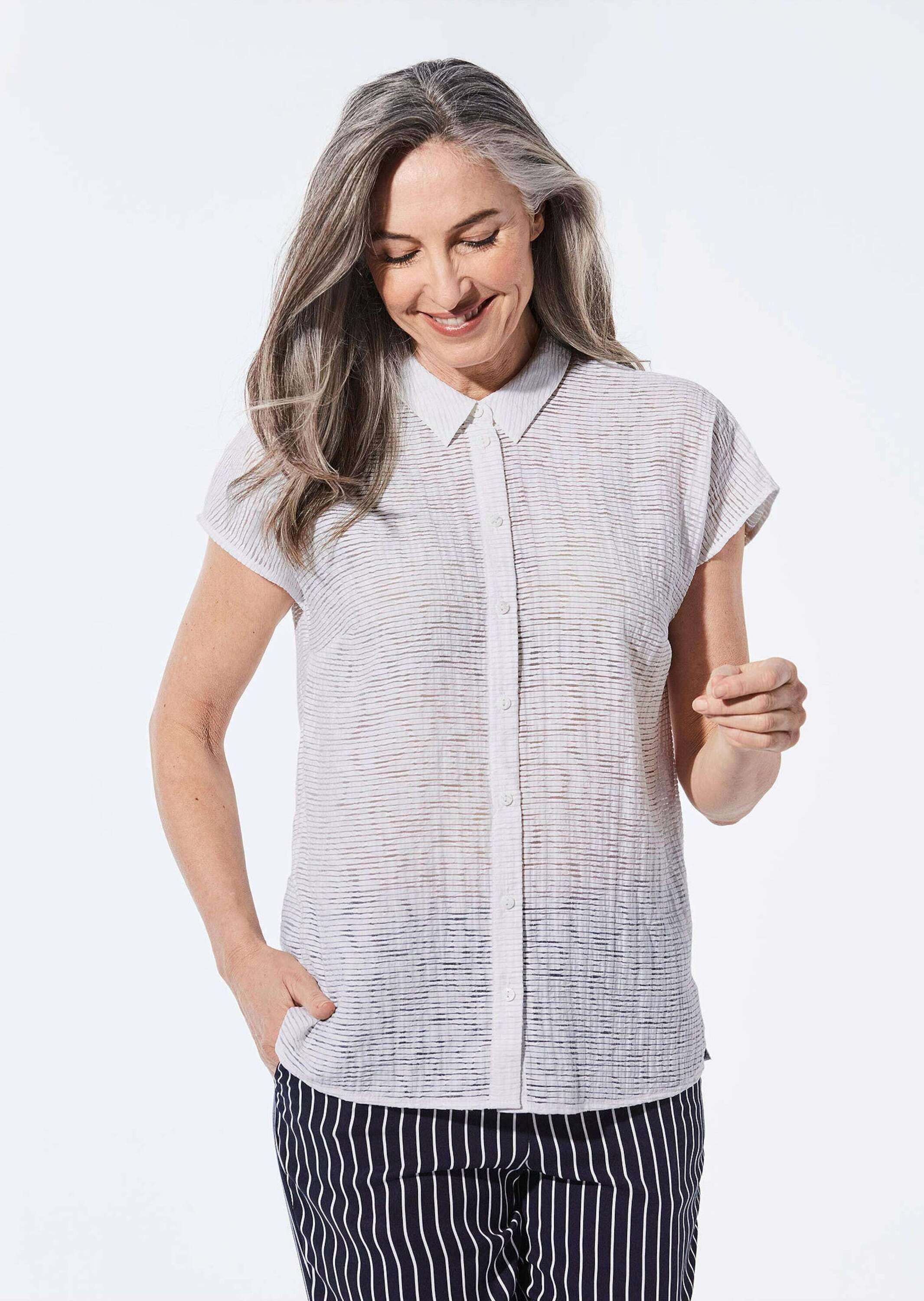 GOLDNER Hemdbluse "Ausbrenner Bluse" Knöpfe günstig online kaufen