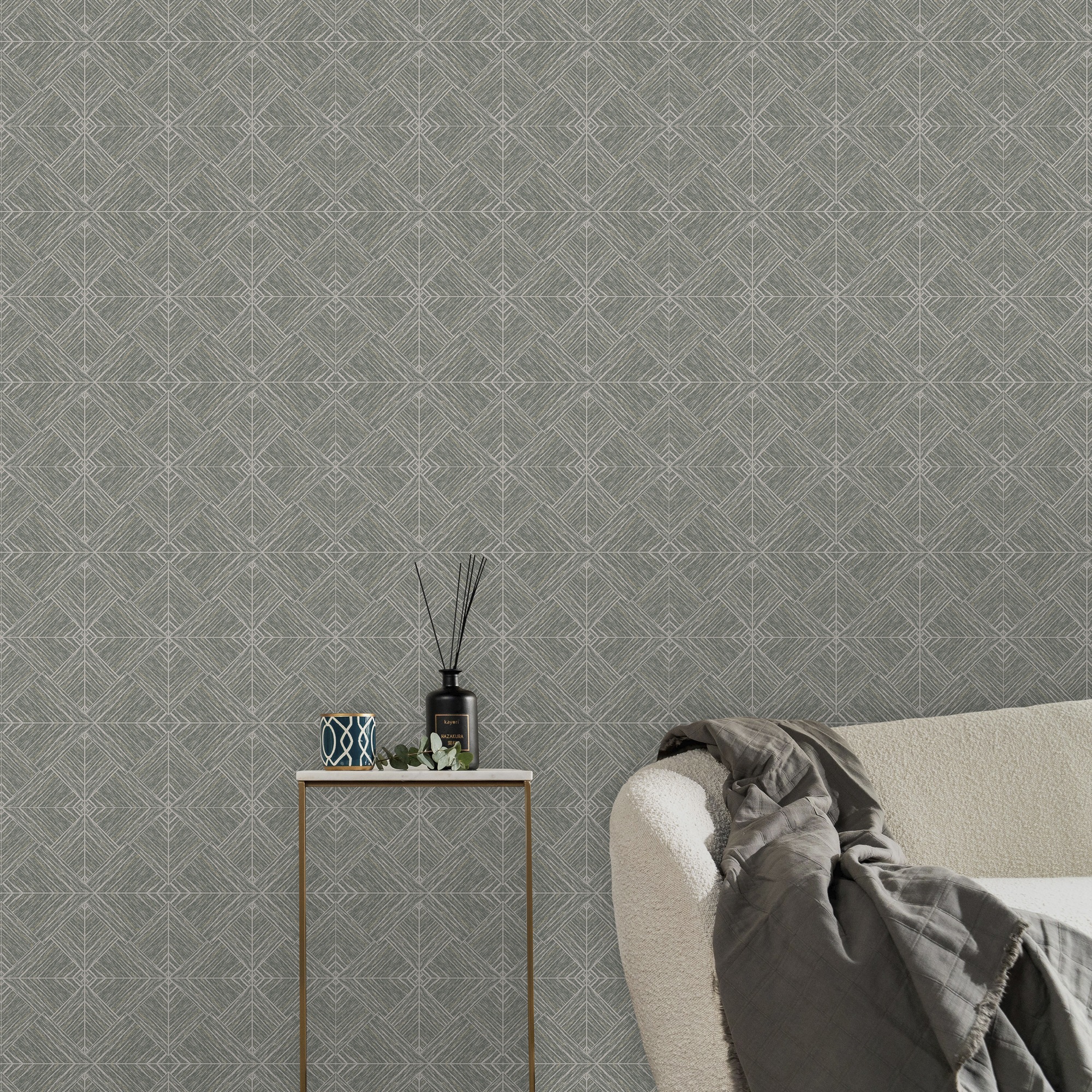 kayori Vliestapete »Kyushu« kariert glatt 10mx52cm (ca. 5m2)