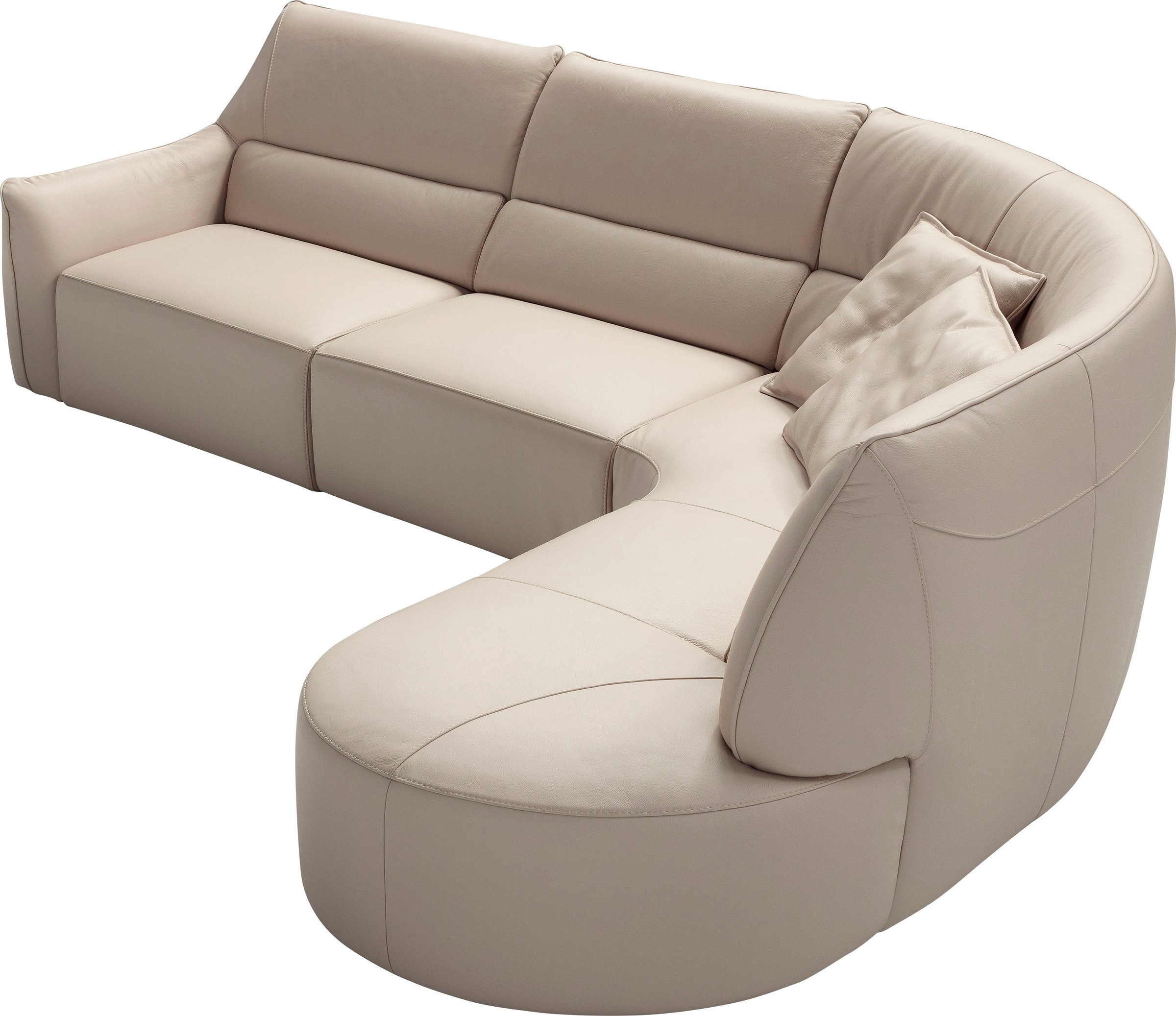 Thumbnail - Egoitaliano Ecksofa "Puffy, extravagant & edel, Retro Designsofa, hoher Sitzkomfort, L-Form" mit Ottomane, wahlweise mit...