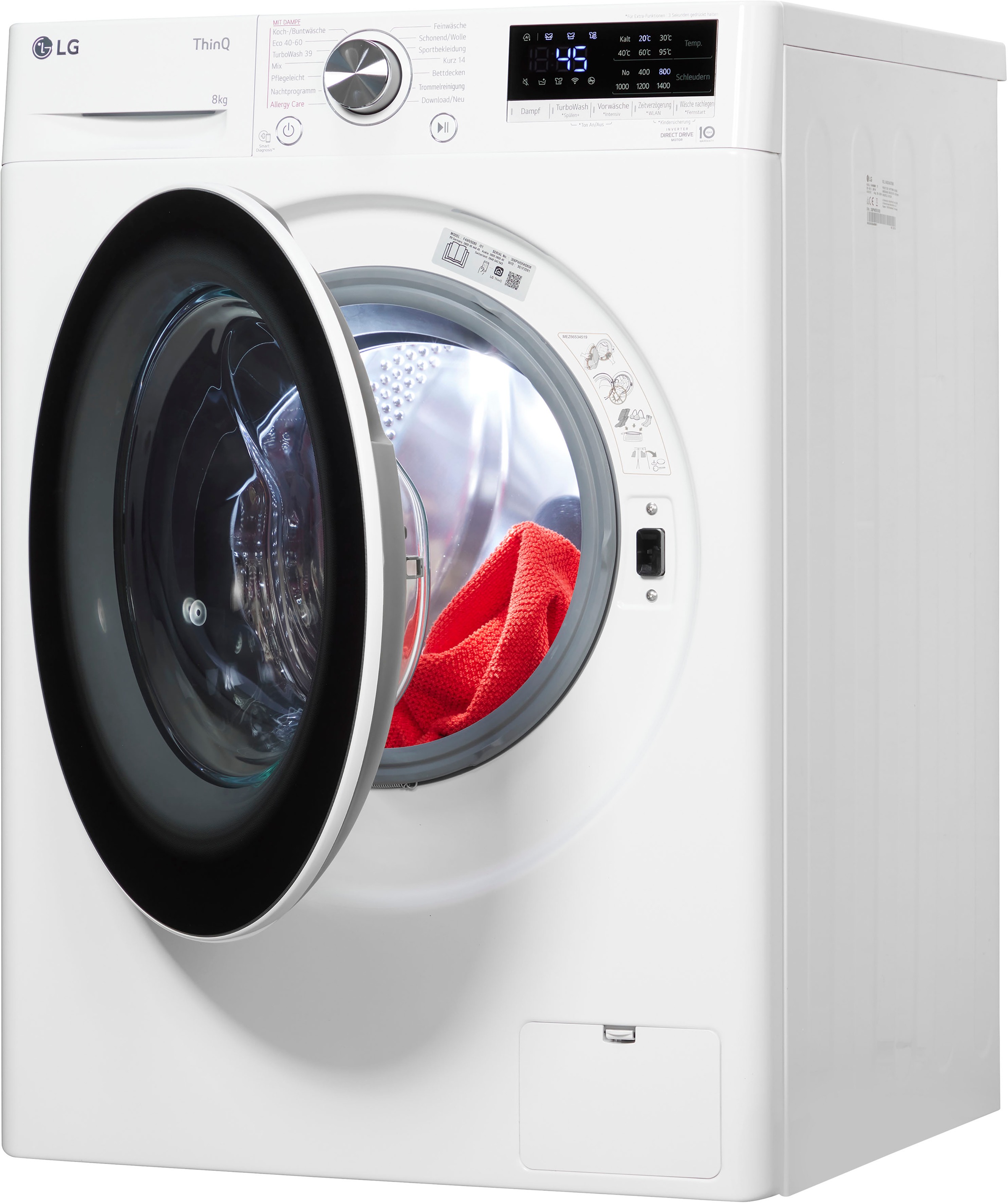 LG Waschmaschine "F4WV5080" 8 kg 1400 U/min Steam-Funktion günstig online kaufen