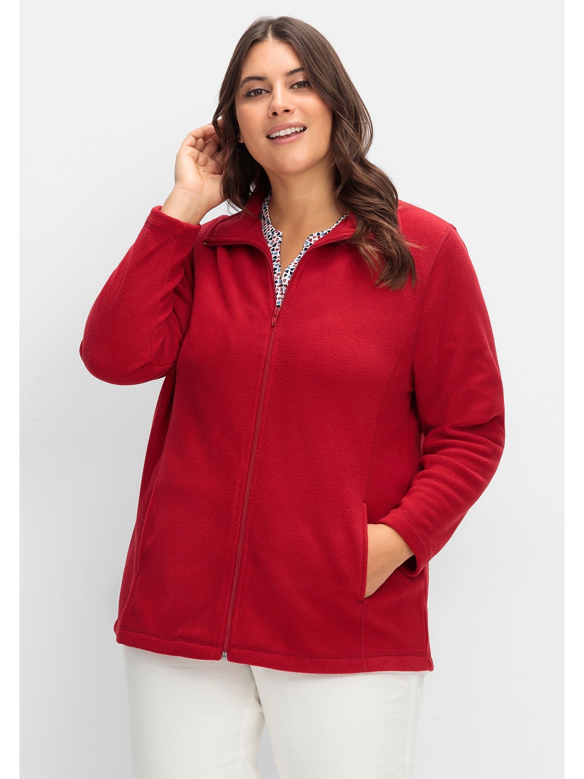 Sheego Strickjacke »Große Größen«, mit Reißverschluss