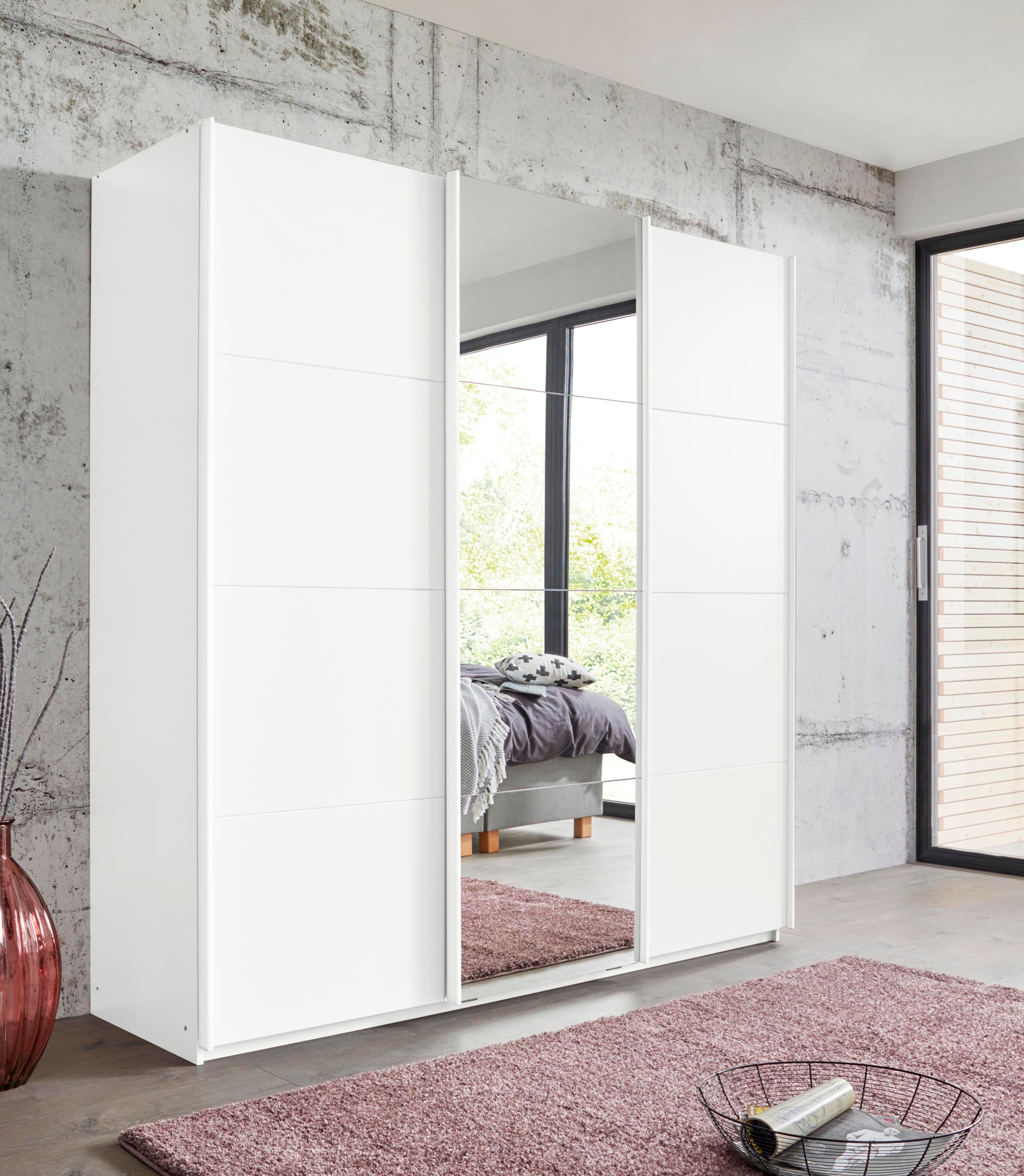 rauch Schwebetürenschrank "Kleiderschrank Schrank Garderobe Wäscheschrank KEPAN" inkl. Schubladen-Einsatz und extra Einlegeböden MADE IN GERMANY