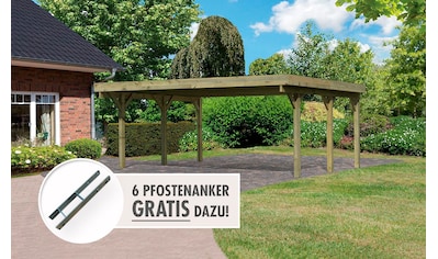 Doppelcarport »Classic 1«, Holz, 540 cm, braun