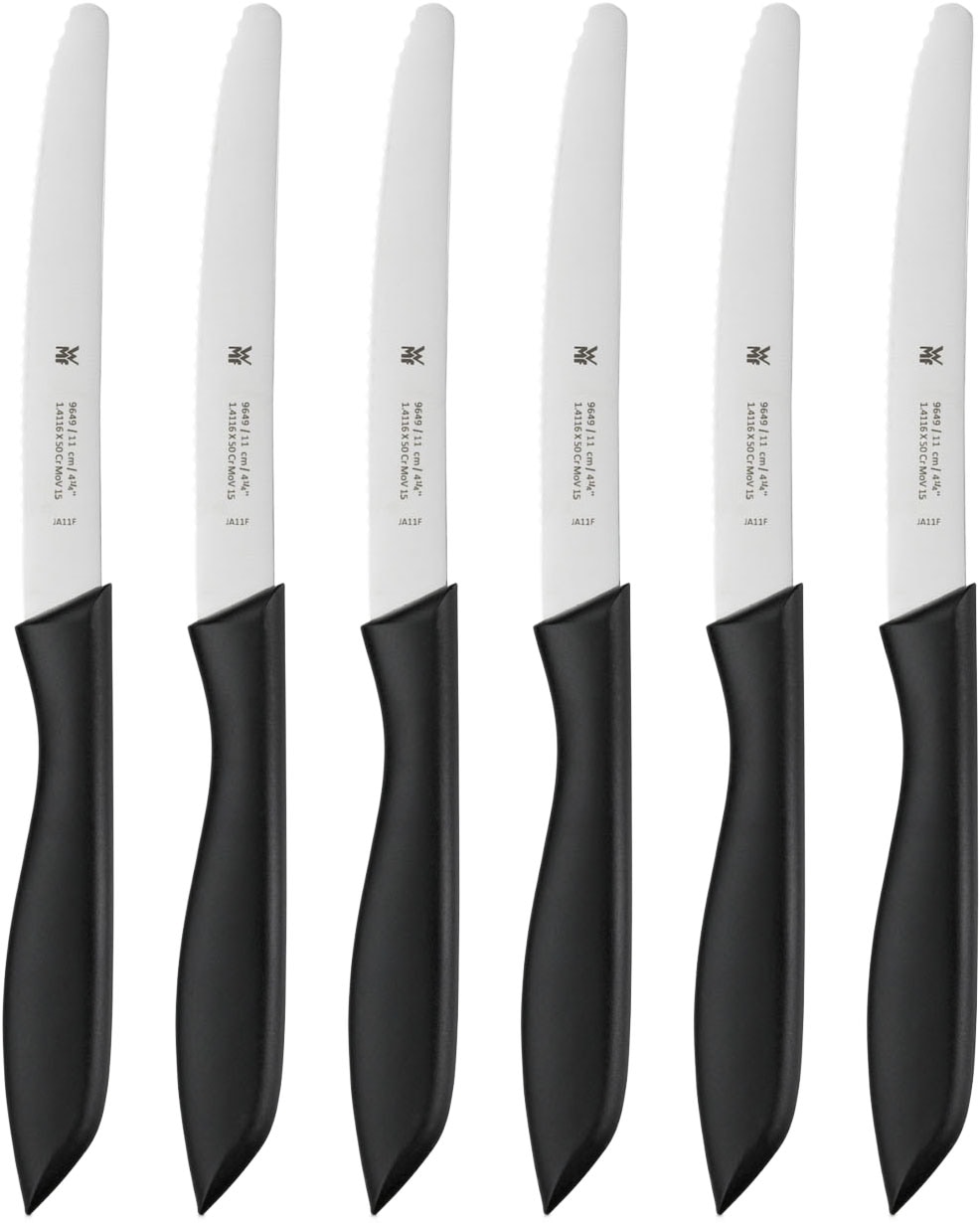 WMF Besteck-Set "Vespermesser, Klinge mit Wellenschliff aus Spezialklingenstahl", 6 Stk., silber, Essbesteck-Sets, ideal für Brotzeit,