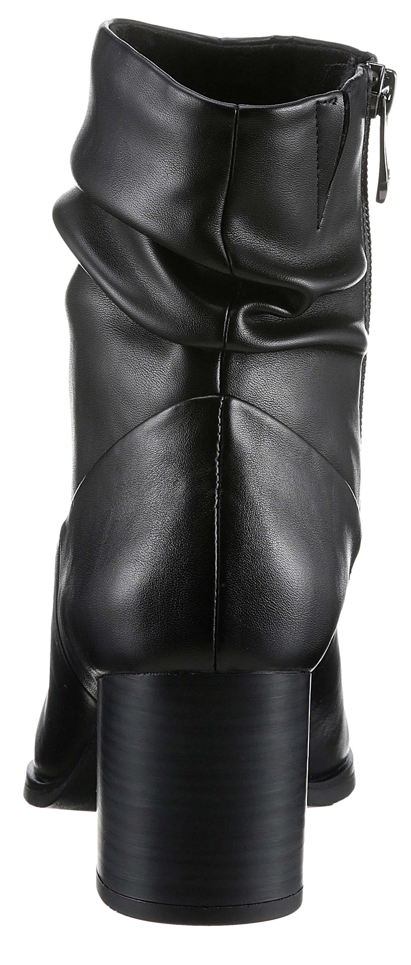 MARCO TOZZI Stiefelette, Blockabsatz, Businessschuh mit Falten im slouchy Look