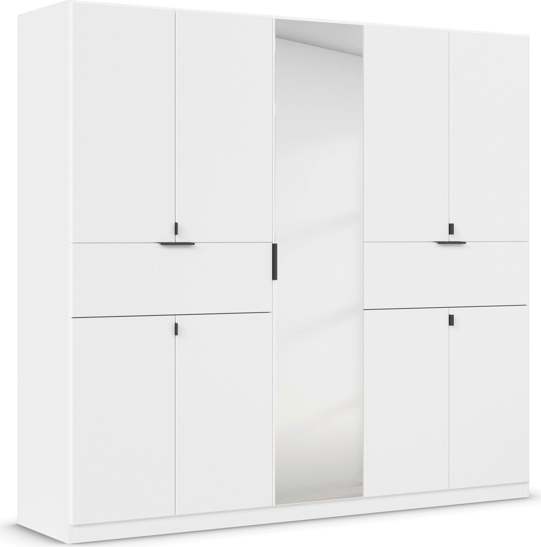 rauch Drehtürenschrank "Kleiderschrank Schrank Garderobe Wäscheschrank TICAO" Schubladen in der Höhe variabel positionierbar, mit 2 geräumigen Schubladen, viel Stauraum MADE IN GERMANY