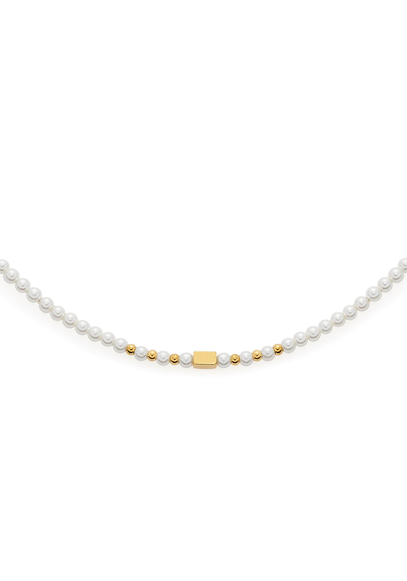 Damen Kette ohne Anhänger "Doro", Edelstahl Perlen, L: 45 B: 2,5mm, gold, CIAO BY LEONARDO, Edelstahl, Perlen, B:2,5mm, Halsketten, mit Perle