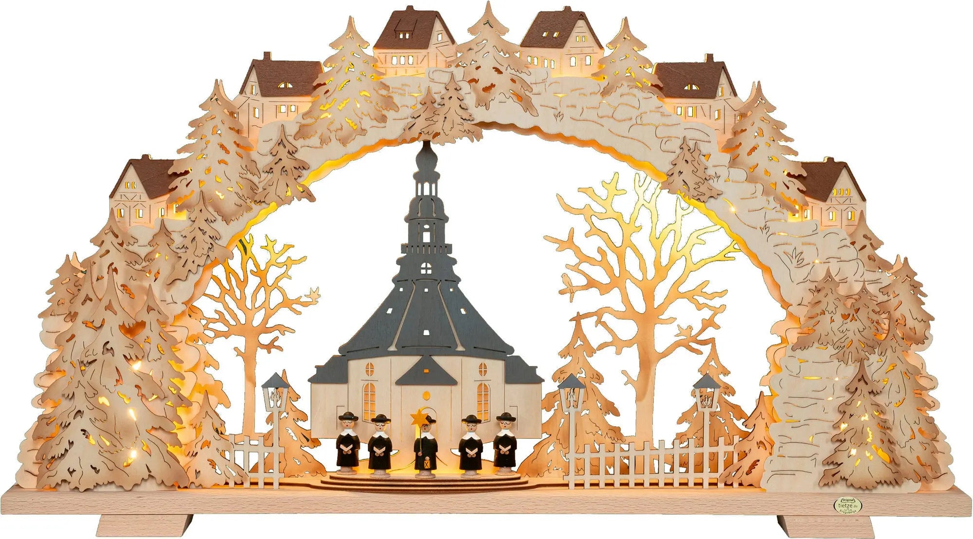 Tietze Erzgebirgsdegn LED Schwibbogen "beleuchtete Seiffener Kirche exklusi günstig online kaufen