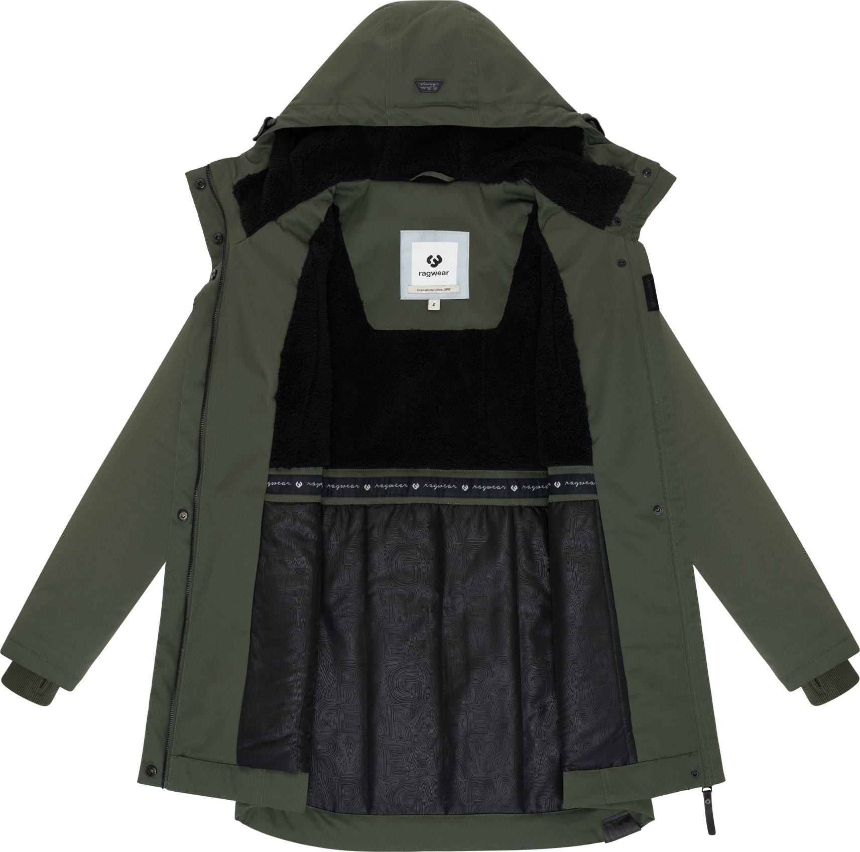 Ragwear Kurzmantel »Ellsa YOUMODO«, Winterparka mit auffälligen Taillenzugkordeln und Kapuze