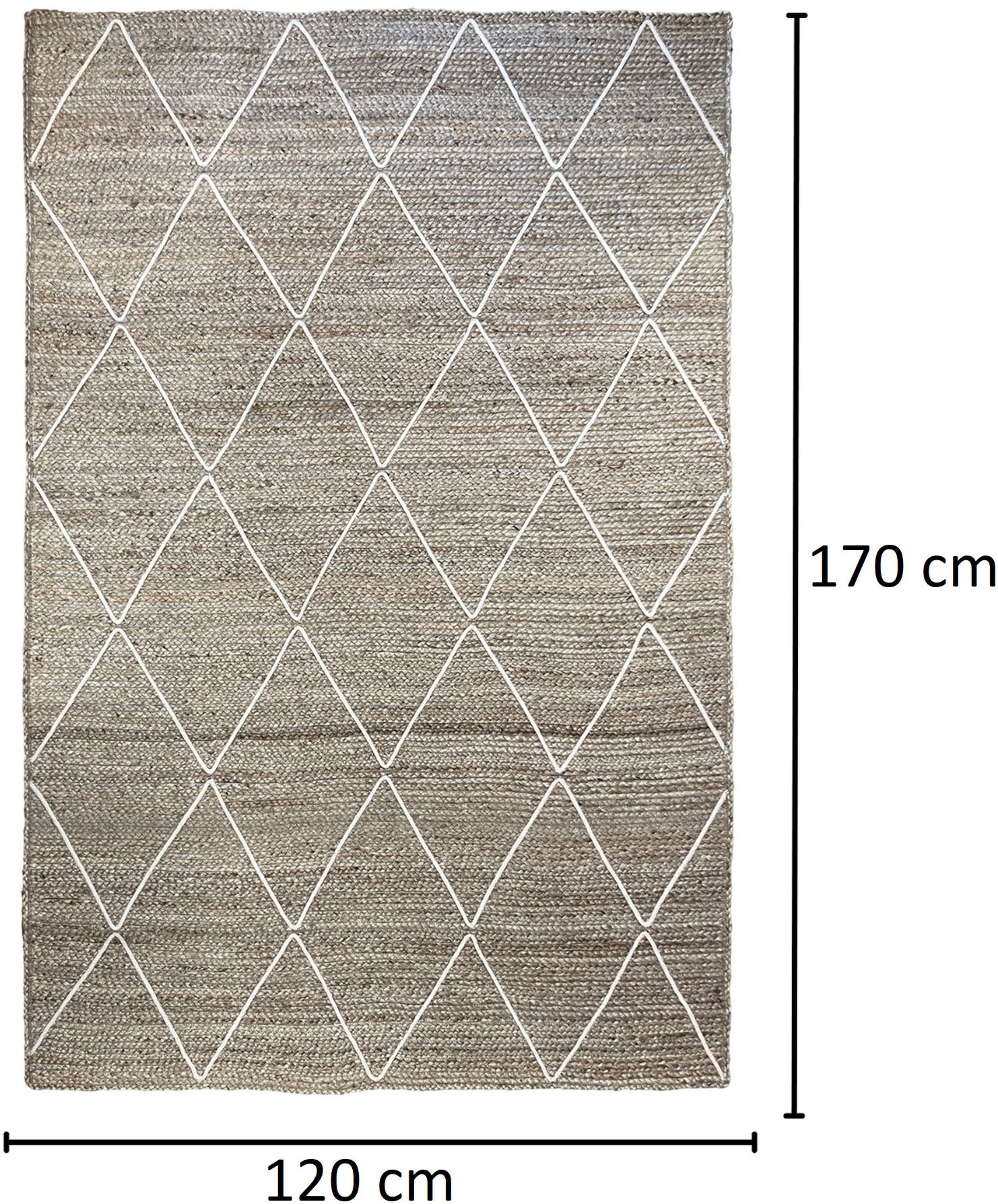 Myflair Möbel & Accessoires Teppich »Juna Essence«, rechteckig, 10 mm Höhe, Juteteppich, handgeflochten, meliert, Rauten Muster, auch als Läufer