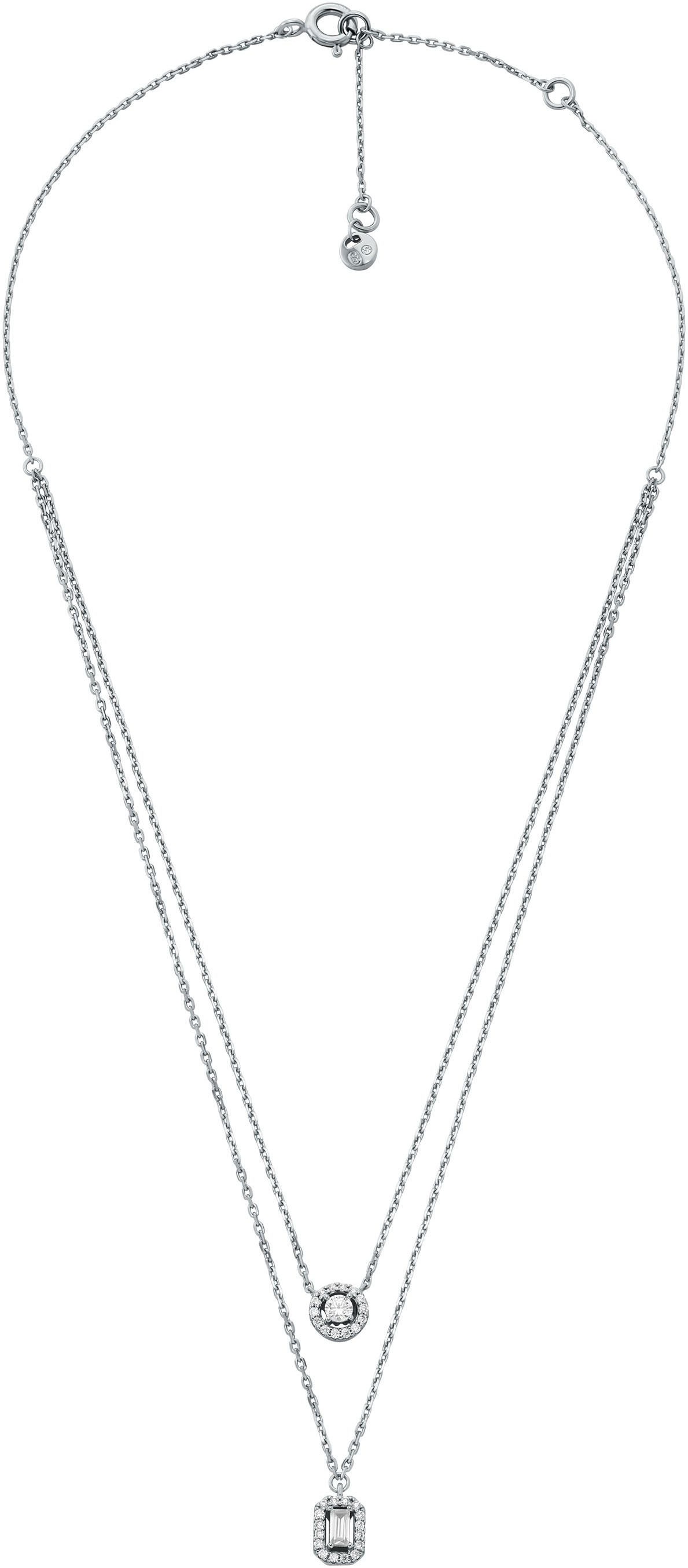 MICHAEL KORS Kette mit Anhänger »Schmuck Geschenk Silber 925 Halskette Halo Double Layer, MKC1745CZ040«, mit Zirkonia (synth.)