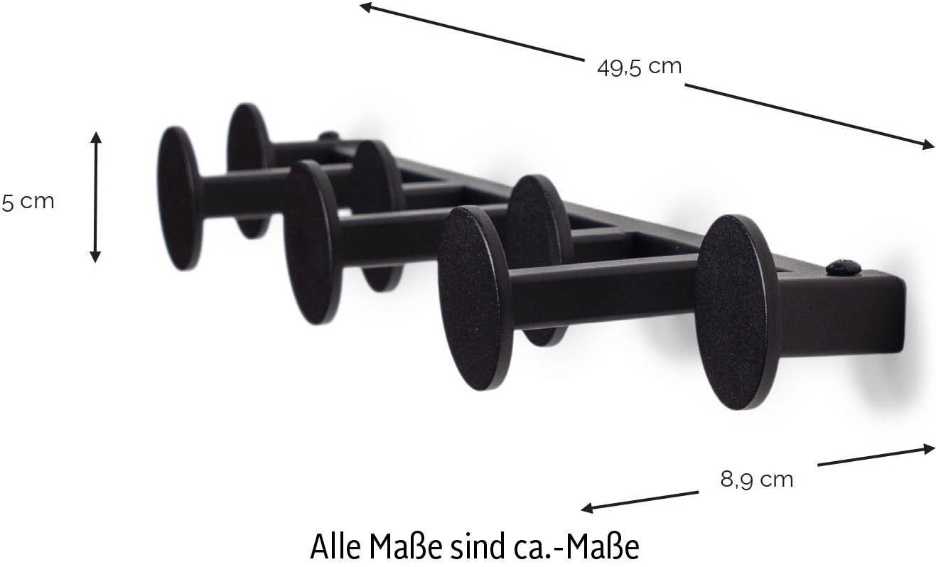 Spinder Design Garderobenhaken »BOTTONI 3«, (1 St.), Wandgarderobe aus Stahl mit 7 Haken