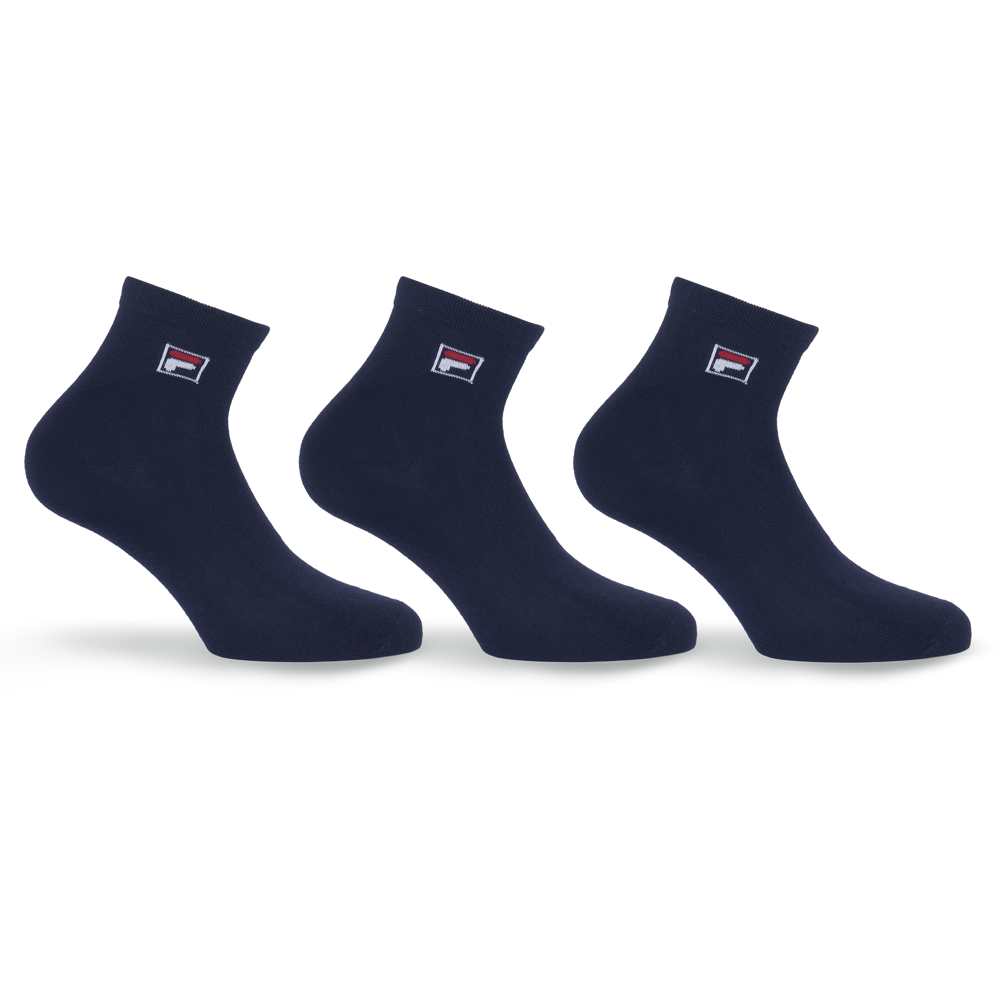 Fila Kurzsocken "UNISEX QUARTER PLAIN SOCKS" 3 Paar tlg. mit eingestrickem Logo