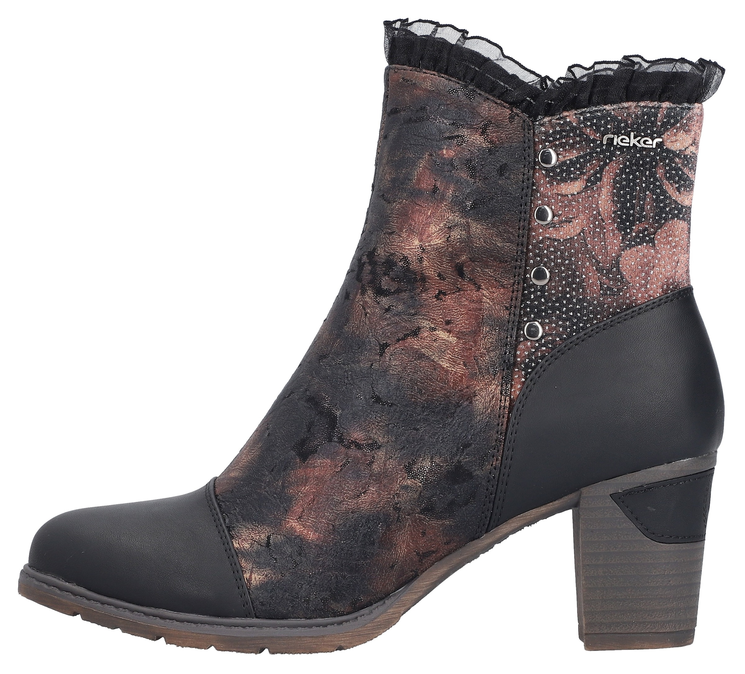 Rieker Stiefelette, Trachtenstiefelette, Festtagsstiefelette, Blockabsatz, mit Warmfutter