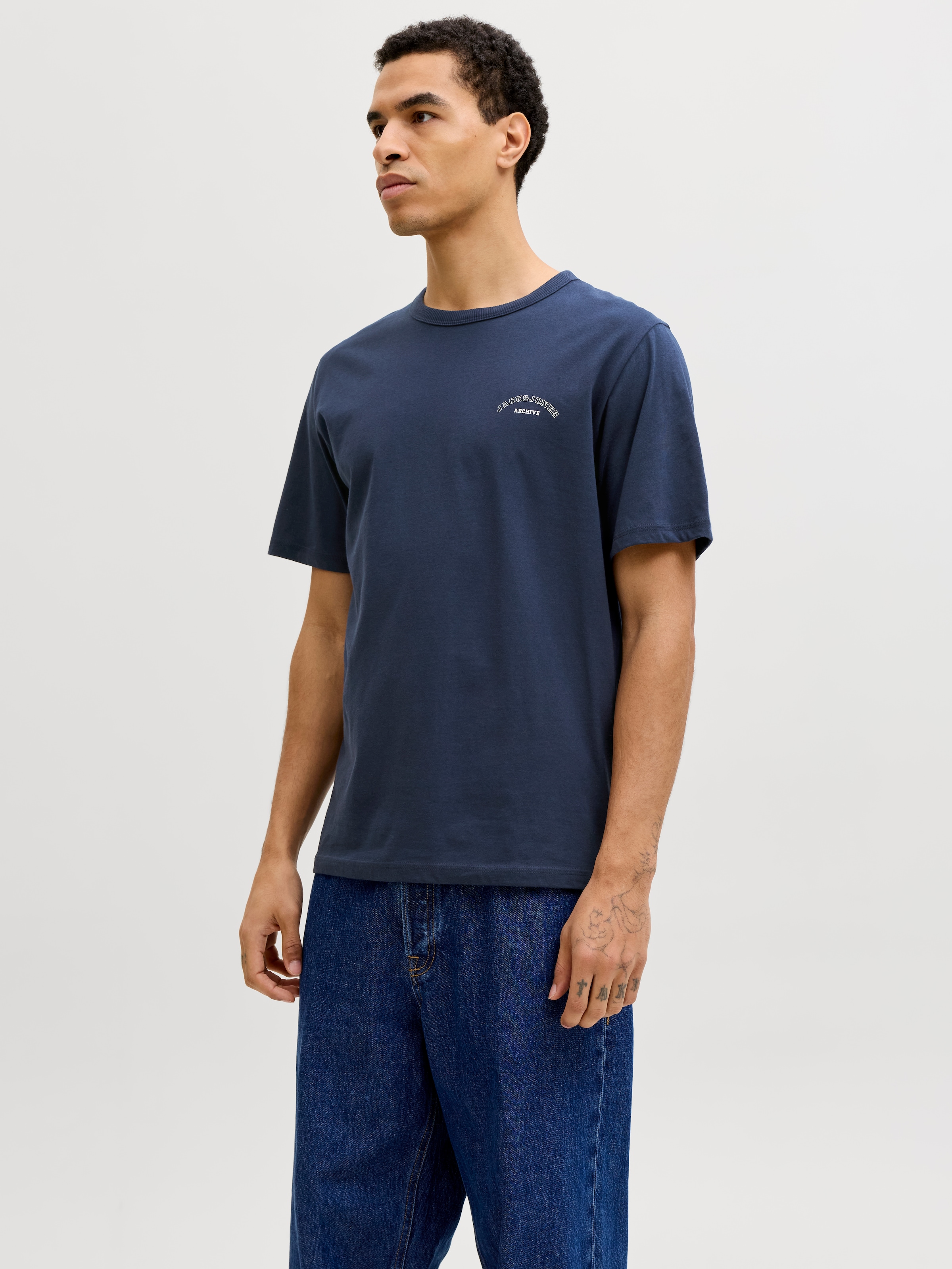 Jack & Jones Rundhalsshirt "JJCOLLEGE LOGO TEE SS CREW NECK" günstig online kaufen