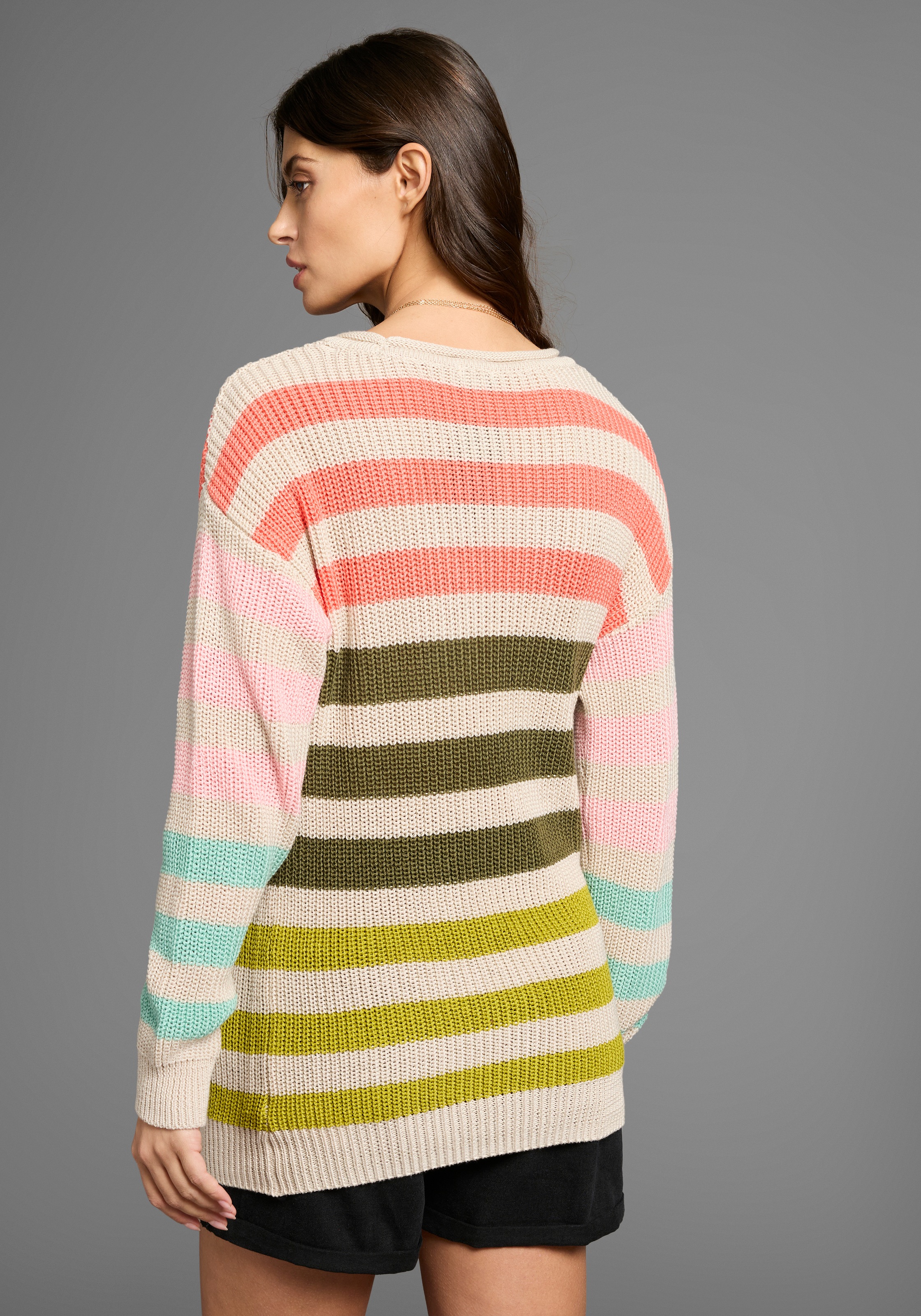 Laura Scott Strickpullover, mit bunten Streifen