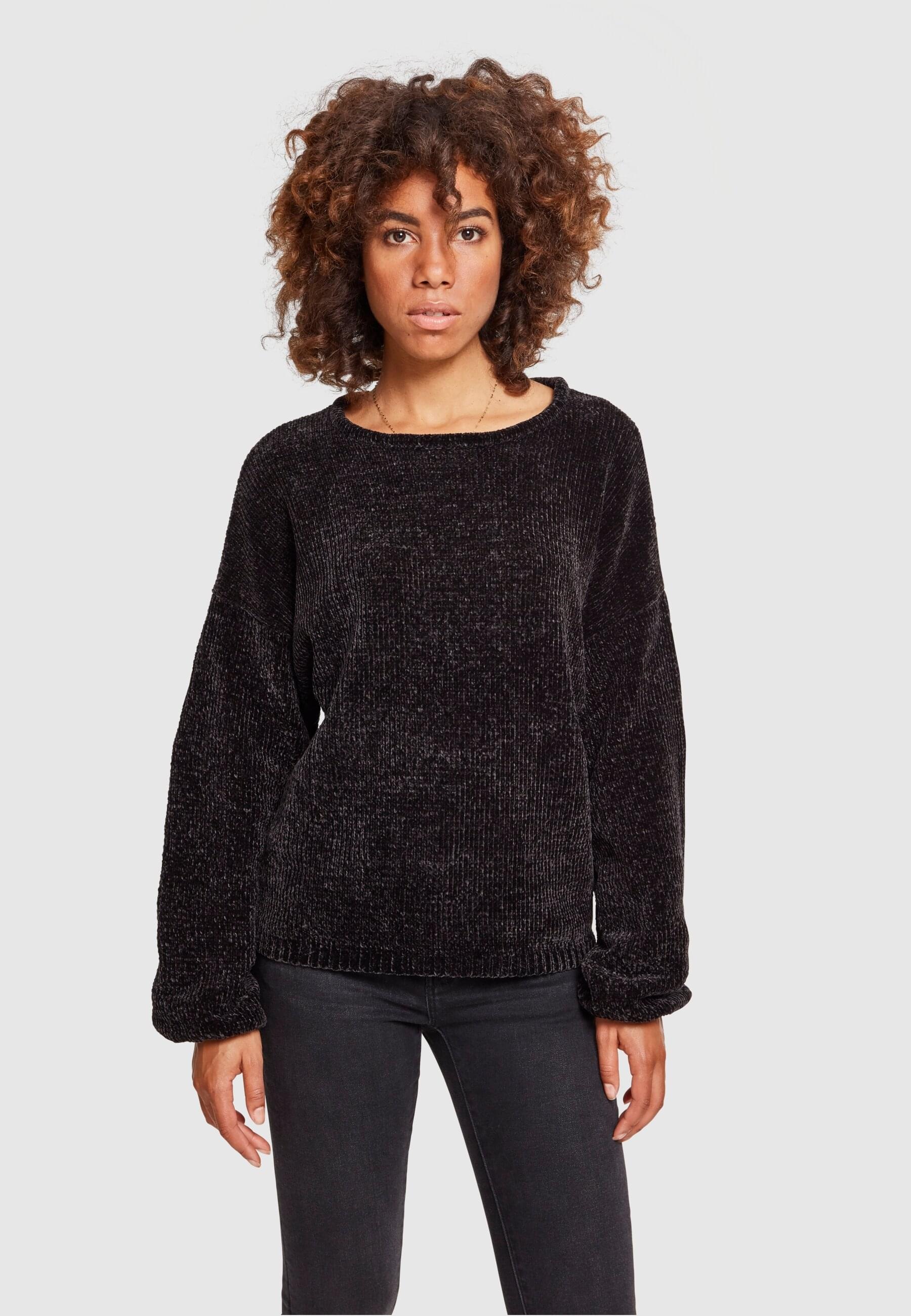 URBAN CLASSICS Rundhalspullover »Urban Classics Damen Ladies Oversize Chenille Sweater«, (1 tlg.)