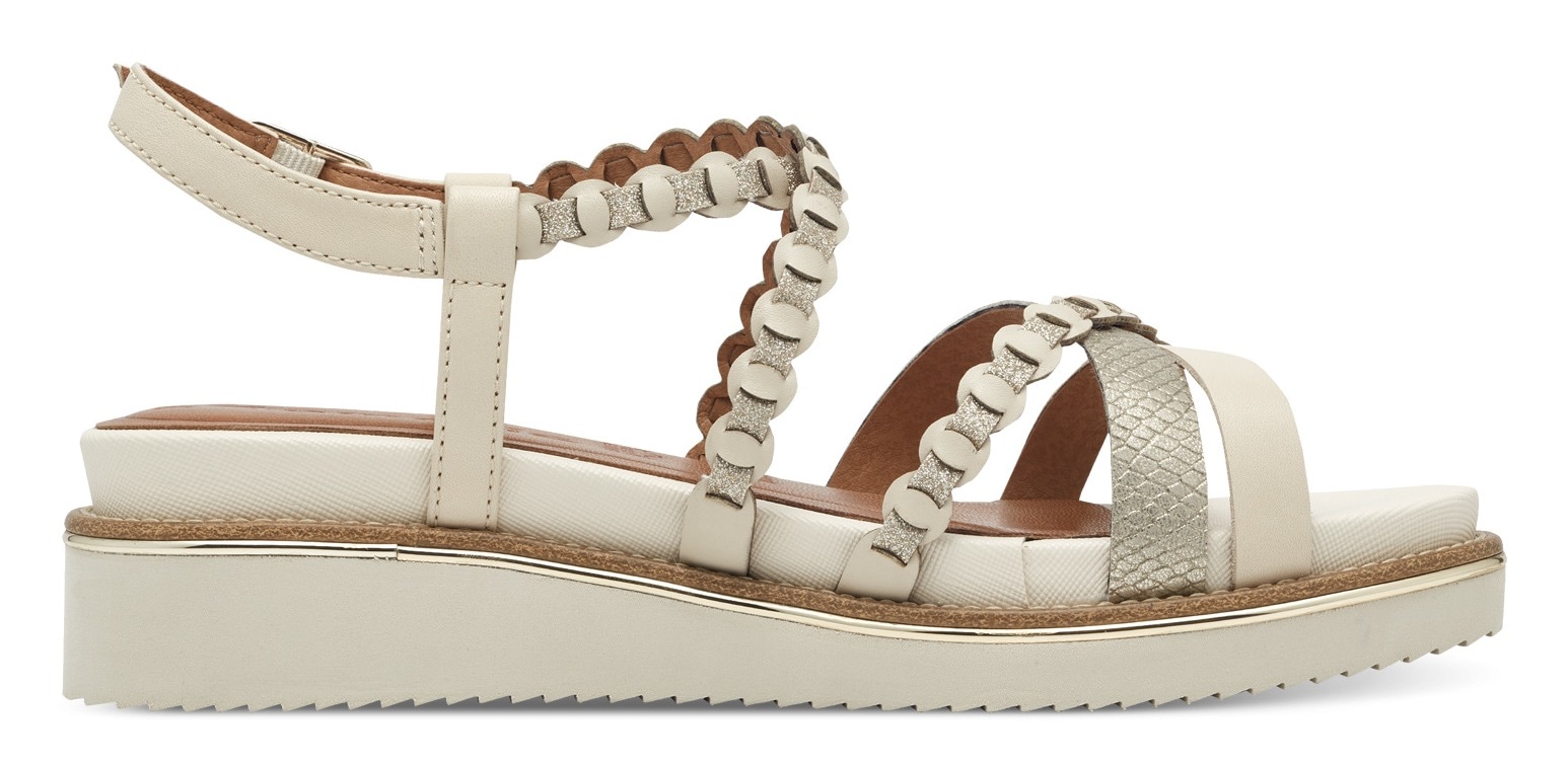 Tamaris Keilsandalette, Riemchensandale, Sommerschuh mit verstellbarer Schnalle