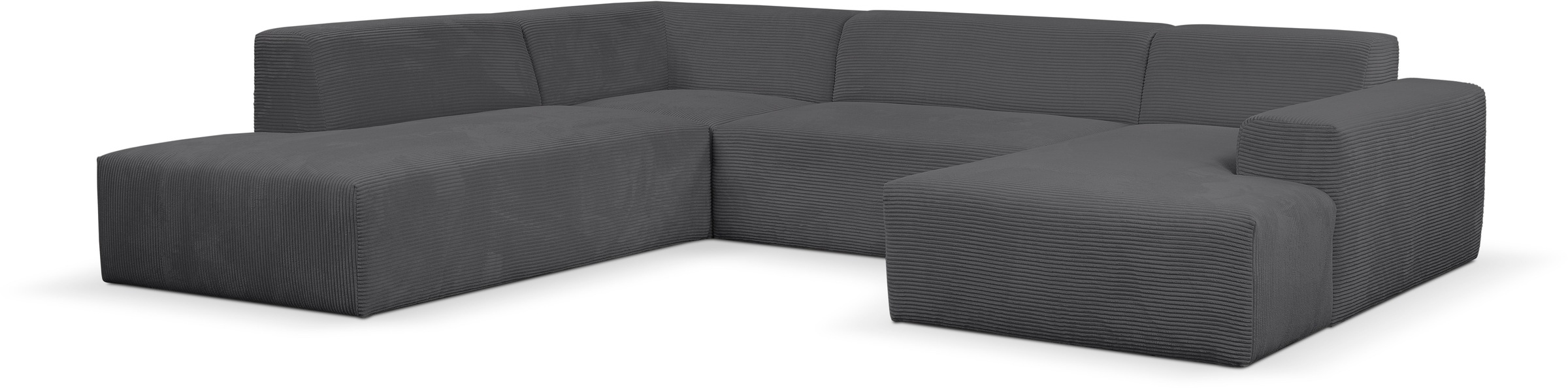WERK2 Wohnlandschaft »Zeus U-Form«, Curvy Trend Wohnlandschaft mit urbaner Optik auch in weichem Cord