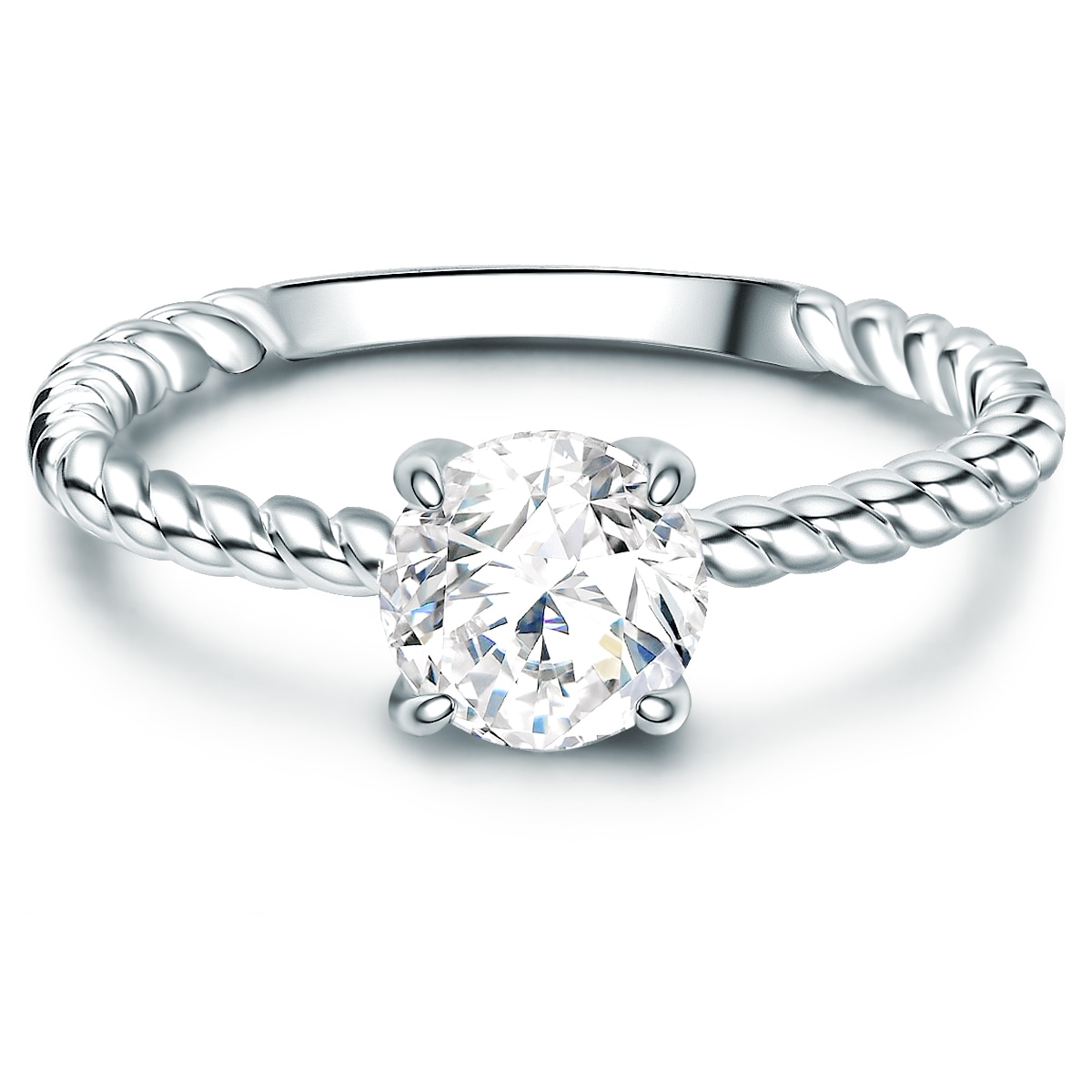TRILANI Damen Solitärring "TR720", 54, Silber 925 (Sterlingsilber), 1,8mm, silber, Silber 925 (Sterlingsilber), Fingerringe, mit Zirkonia im