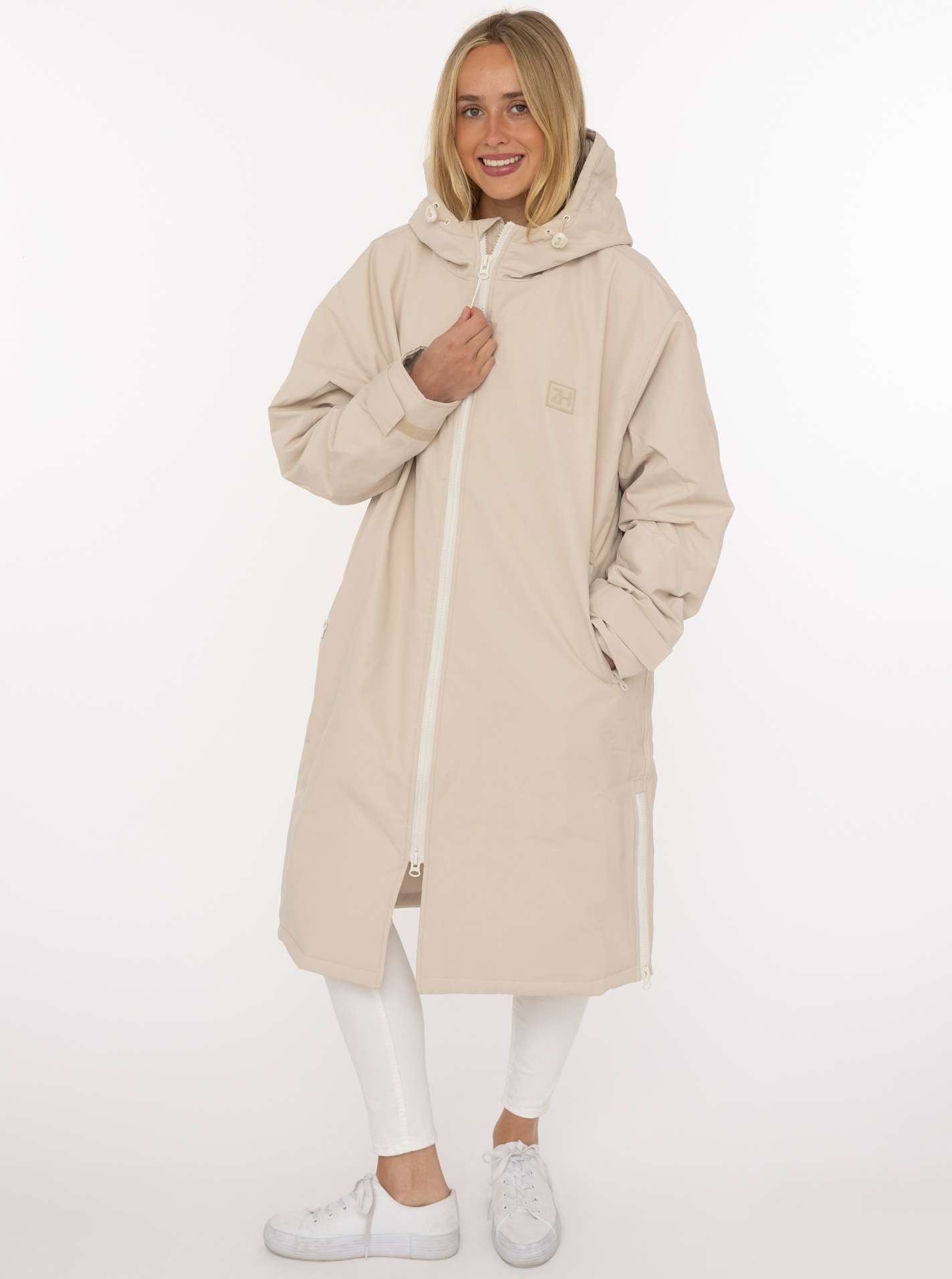 Zwillingsherz Kurzmantel ""Oversize Windjacke ZH"" Kapuze, Reißverschluss, seitliche Taschen, leicht wattiert