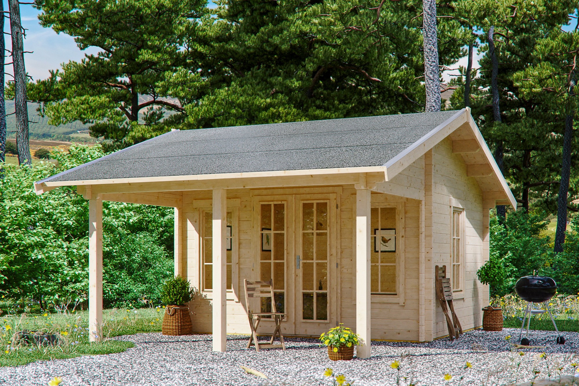 Skanholz Gartenhaus »Luzern«, mit Lattung
